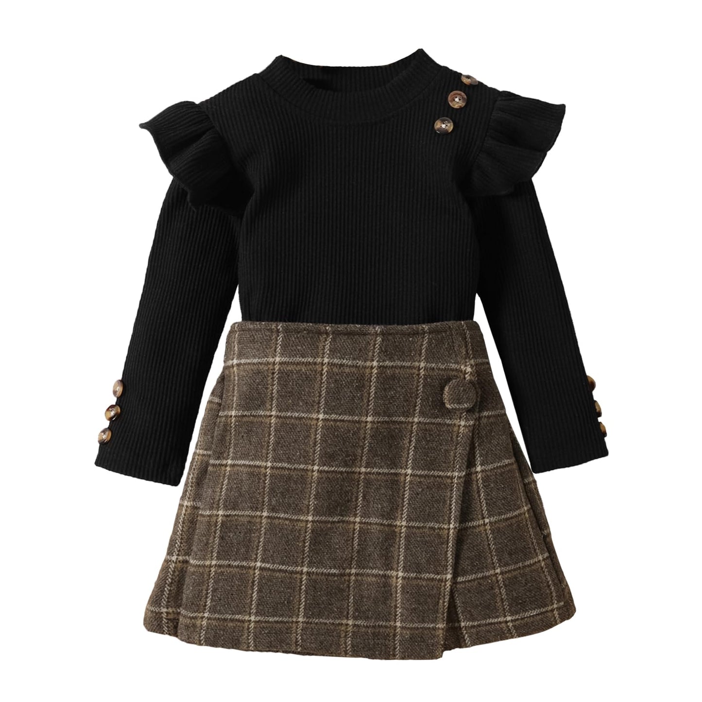 Miipat Toddler Girls Clothing Set Girls Outfits Set Long Sleeve Pullover Tops with Mini Skirt Sets Spring Autumn Baby Clothing Sets Girls Dresses