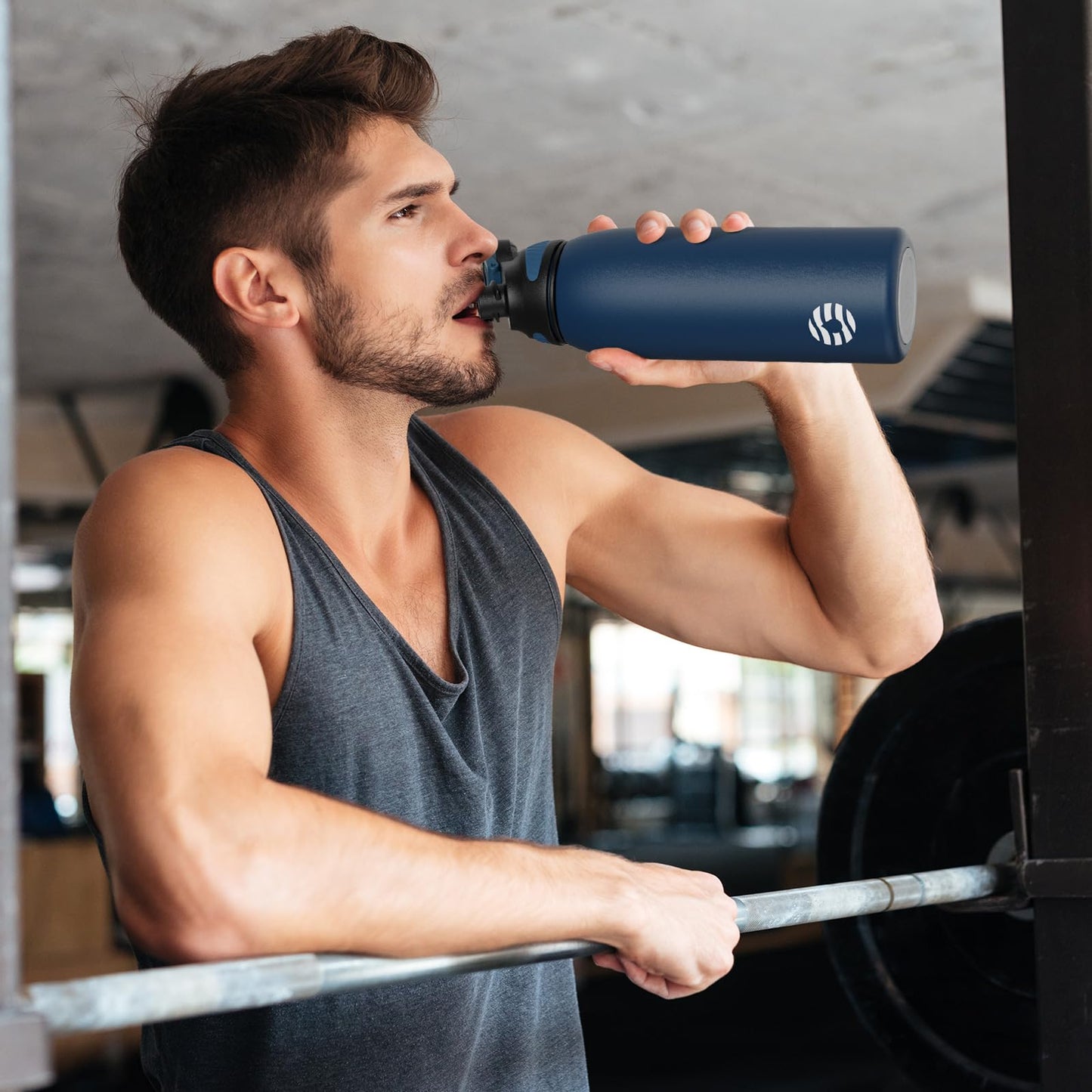 Fjbottle Edelstahl Trinkflasche Sport mit Magnetischem Deckel 1L, 800ml, 600ml, 400ml BPA-Frei Auslaufsichere Kinder Flasche - Kohlensäure geeignet 1500ML Wasserflasche Thermo für Schule, Fitness