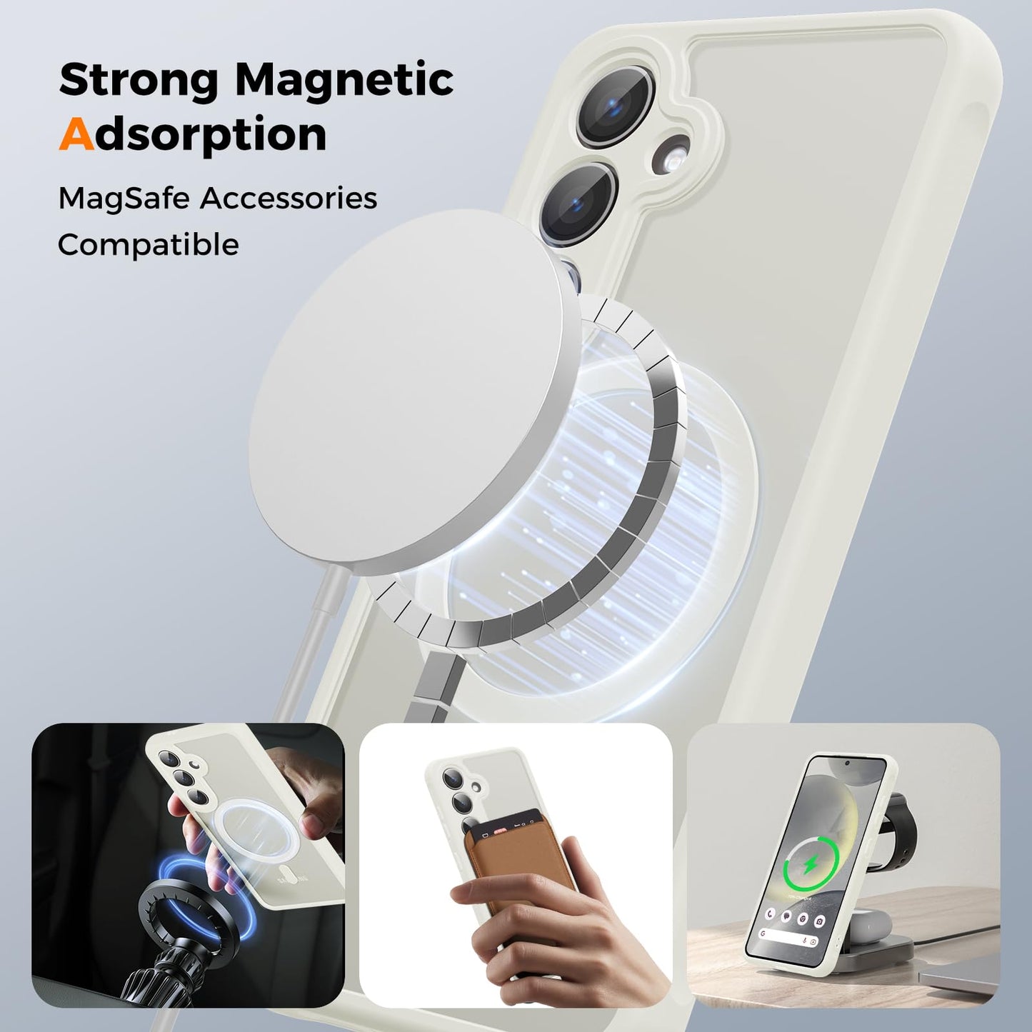 für Samsung Galaxy S25 Ultra Hülle für Magsafe, Magnetisch Handyhülle für S25 Ultra Hülle, Kameraschutz Stoßfeste Kratzfeste Durchscheinende Schutzhülle für Samsung S25 Ultra Case, Schwarz