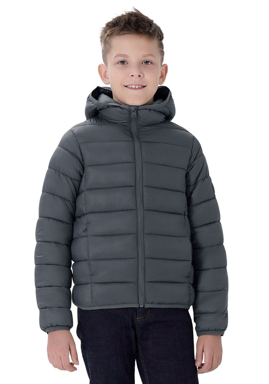SOLOCOTE Jungen Wintermäntel Leichtgewichtige Wasserabweisende Winddichte Packbare Kapuzen Daunen Wie Wattierung Jacke