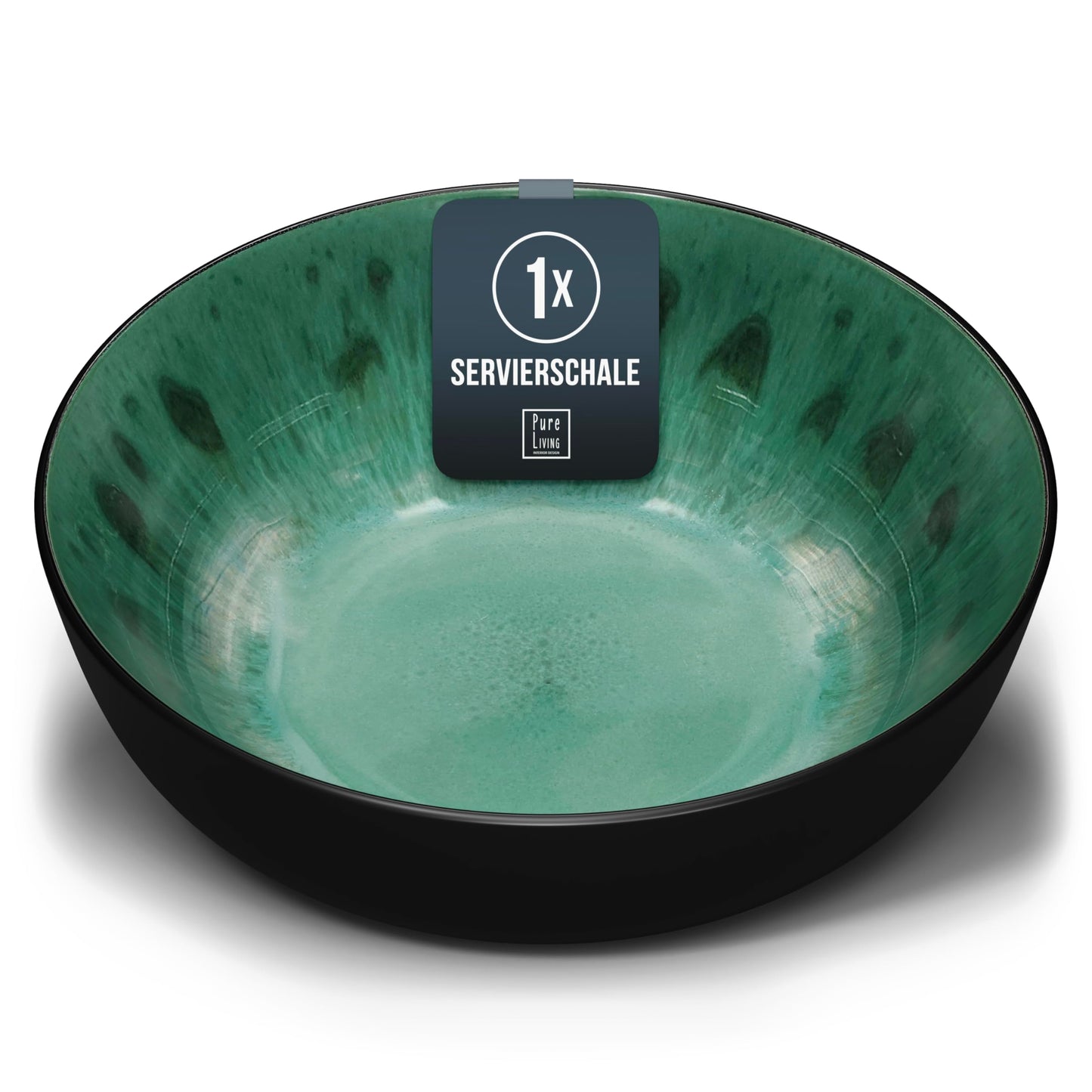 Steingut Frühstücksteller 6 Pers. Ibiza Hochwertiges Mediterranes TEST SEHR GUT Dessertteller Set - Kuchenteller spülmaschinen- und kratzfest - Kleine Teller, Salatteller Pure Living in Petrol