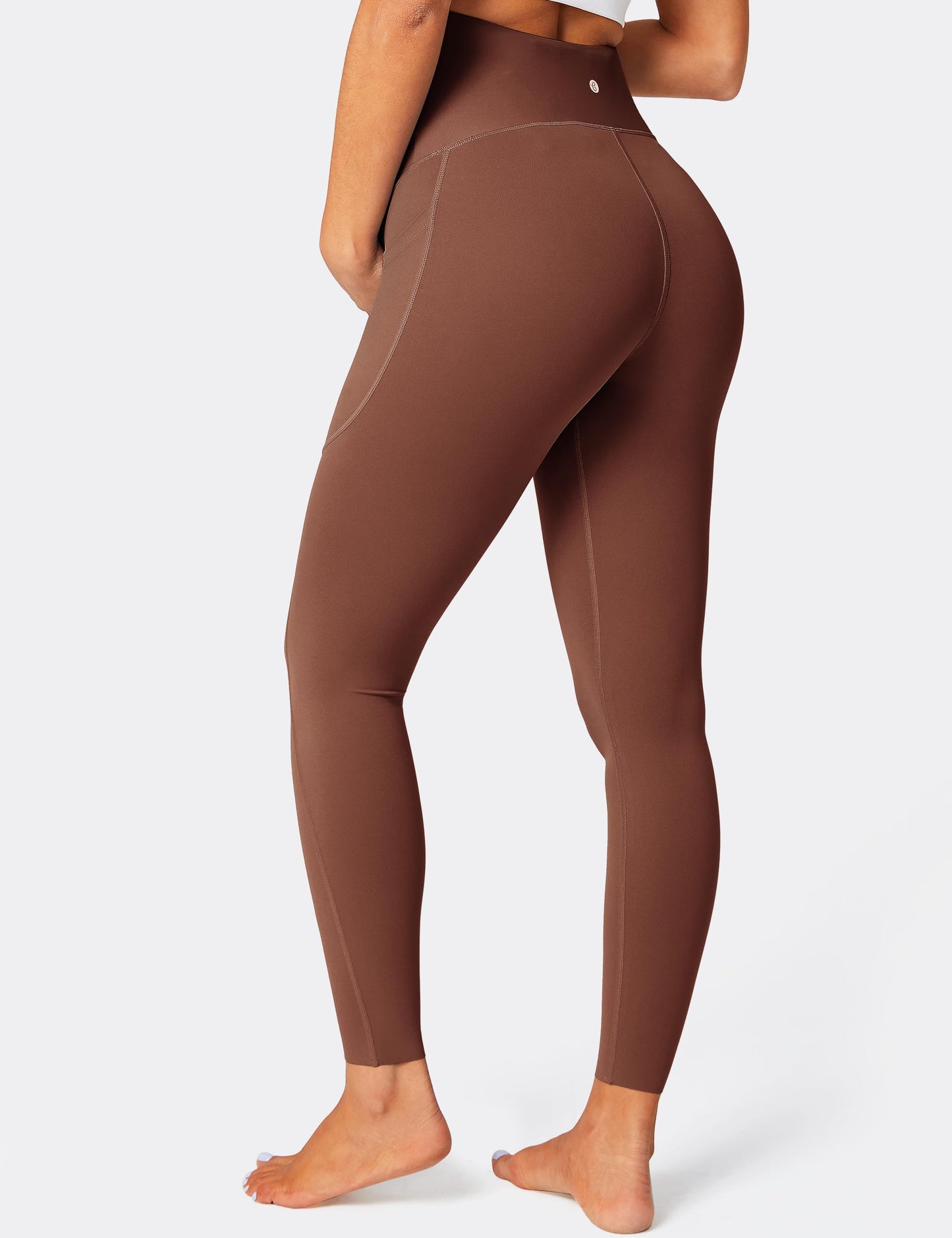 BAYDI Damen Umstandsleggings mit Taschen Blickdichte Lange Schwangerschaftsleggings High Waist Umstandshose Damen Weich elastisch Schwangerschaftshose