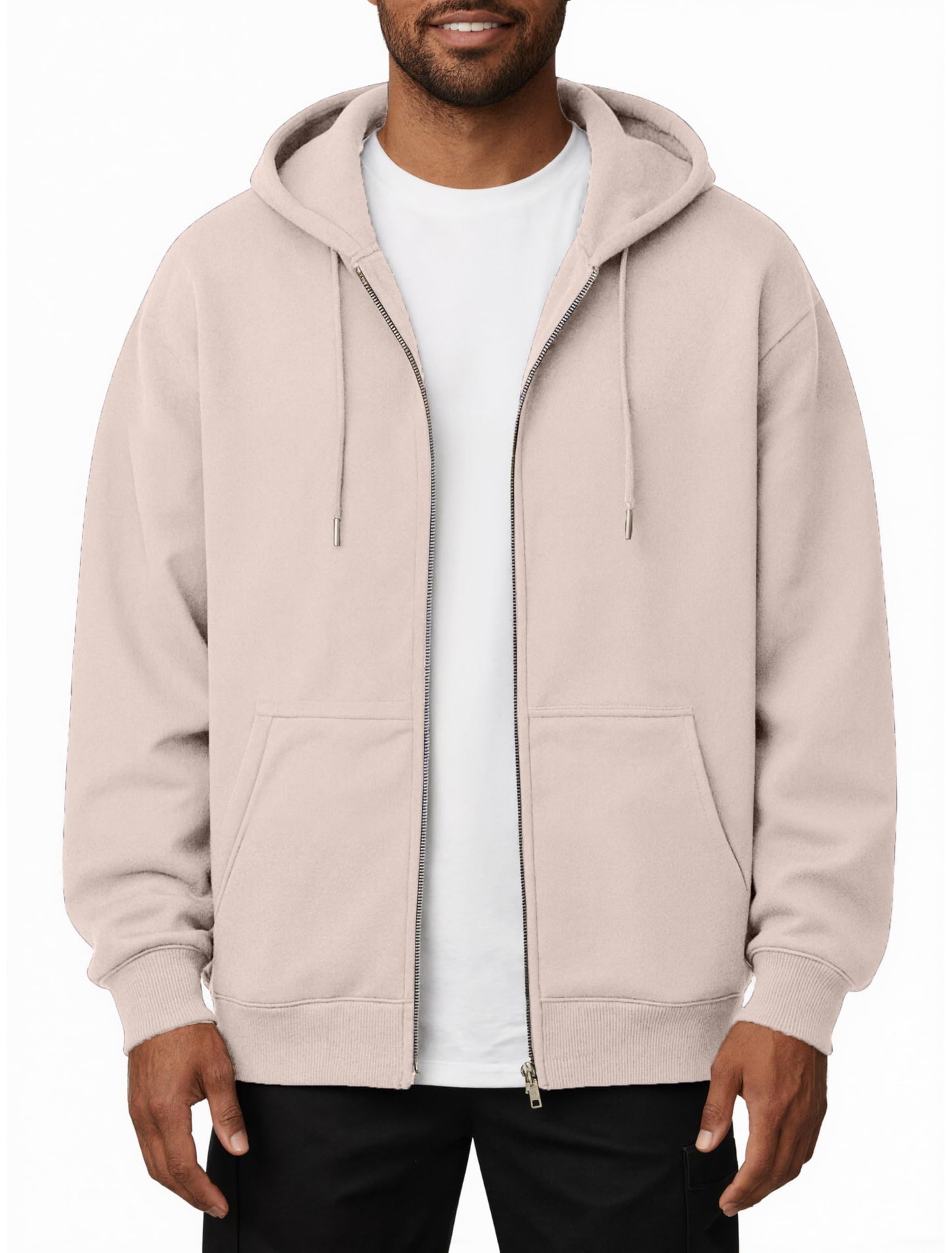 Oyamiki Hoodie Herren Langarm Kapuzenjacke Reißverschluss Sweatjacke Fleece Kapuzenpullover Lässige Kapuze Jacke Sweatshirt Pullover mit Taschen