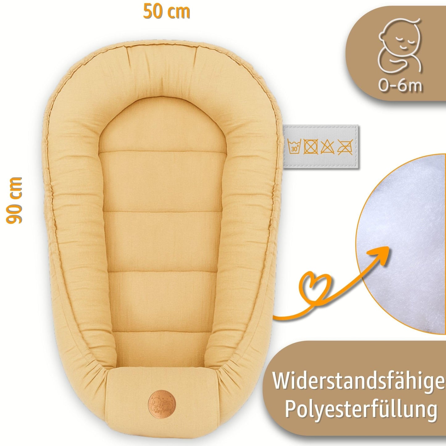 Musselin Babynest Nestchen Baby 90x50 cm - Babynestchen Neugeborene Nest für Kinder Bett und Babybett tragbar Kuschelnest Coccon für Jungen und Mädchen Baumwolle Grau