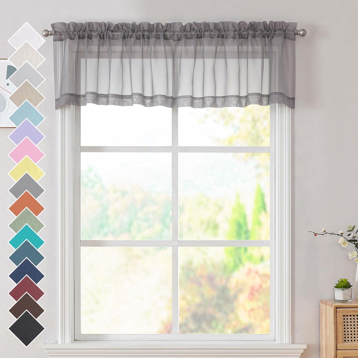 OVZME Extra Lange, durchsichtige Vorhänge, 241,3 cm Länge für französische Tür, Stangentasche, Voile, Fensterbehandlung für Wohnzimmer, Marineblau, 2 Paneele à 42 x 95 l