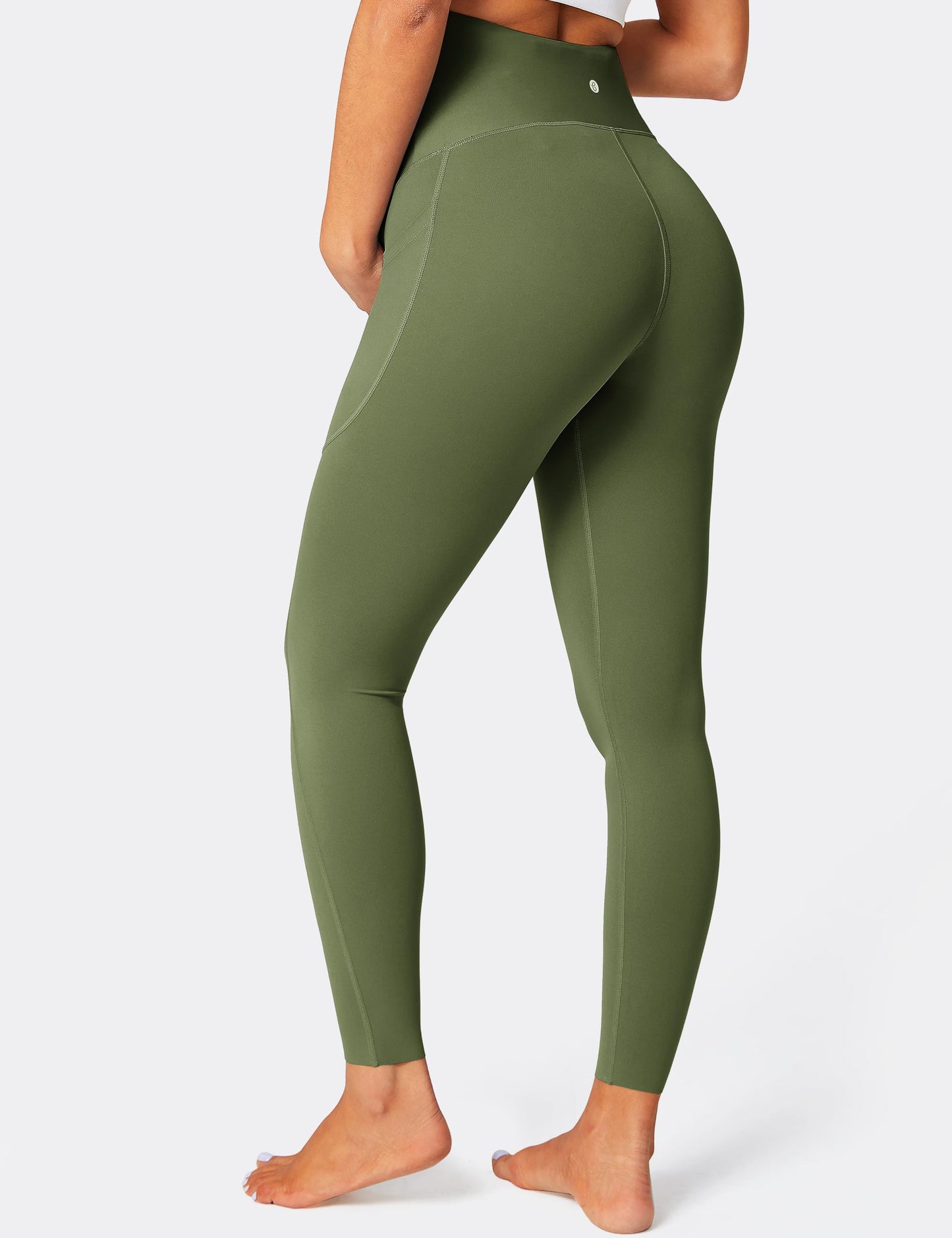BAYDI Damen Umstandsleggings mit Taschen Blickdichte Lange Schwangerschaftsleggings High Waist Umstandshose Damen Weich elastisch Schwangerschaftshose