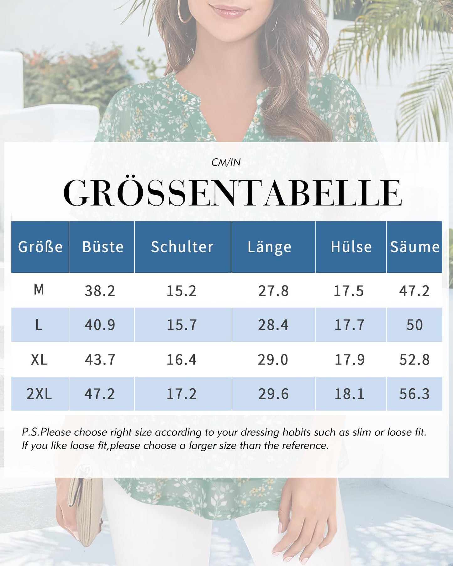 Vafoly Bluse Damen Elegant Kurzarm Sommer Tunika V-Ausschnitt Mesh Oberteil Blumen Doppellagige Tunika