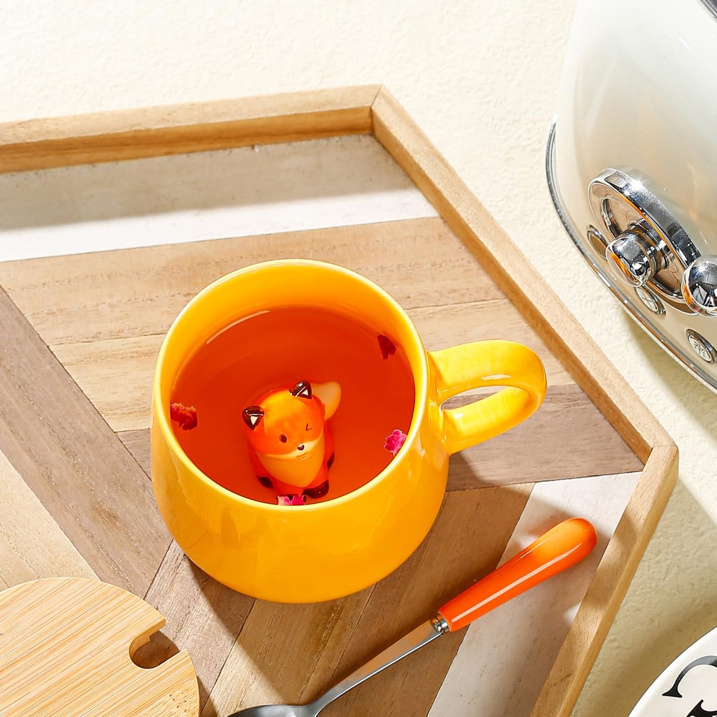 BigNoseDeer Süße Sachen Keramik Katze Kaffeetasse Teetasse Deckel Löffel Lustige Tassen Geschenke für Frauen Kaffeebecher 3D Tasse Personalisiert Cappuccino Tasse Beste Freundin Weihnachten Geschenk
