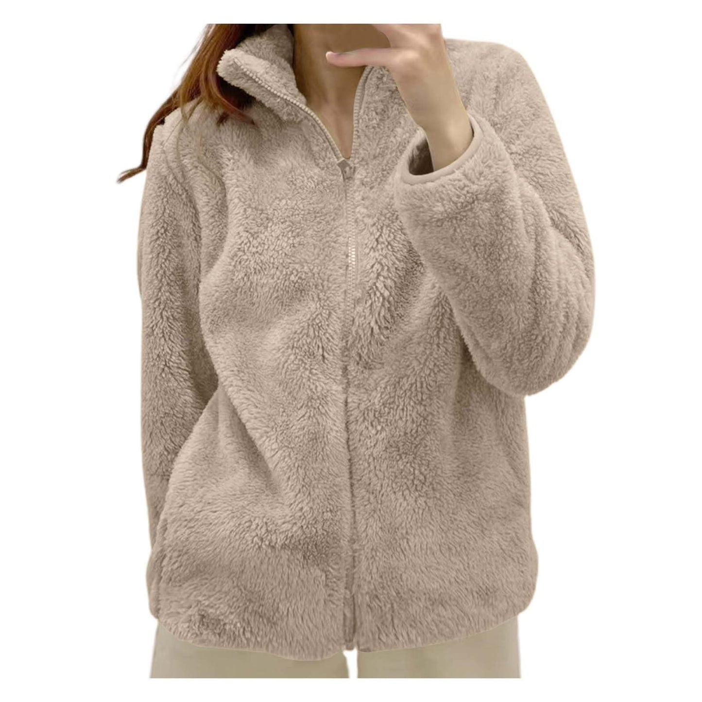 Teddyjacke Damen Winter Teddyfleece Jacke Winterjacke Thermal Warm Teddy Wintermantel Fleecejacke Flauschig Plüschjacke Outdoor Fleecemantel 2026