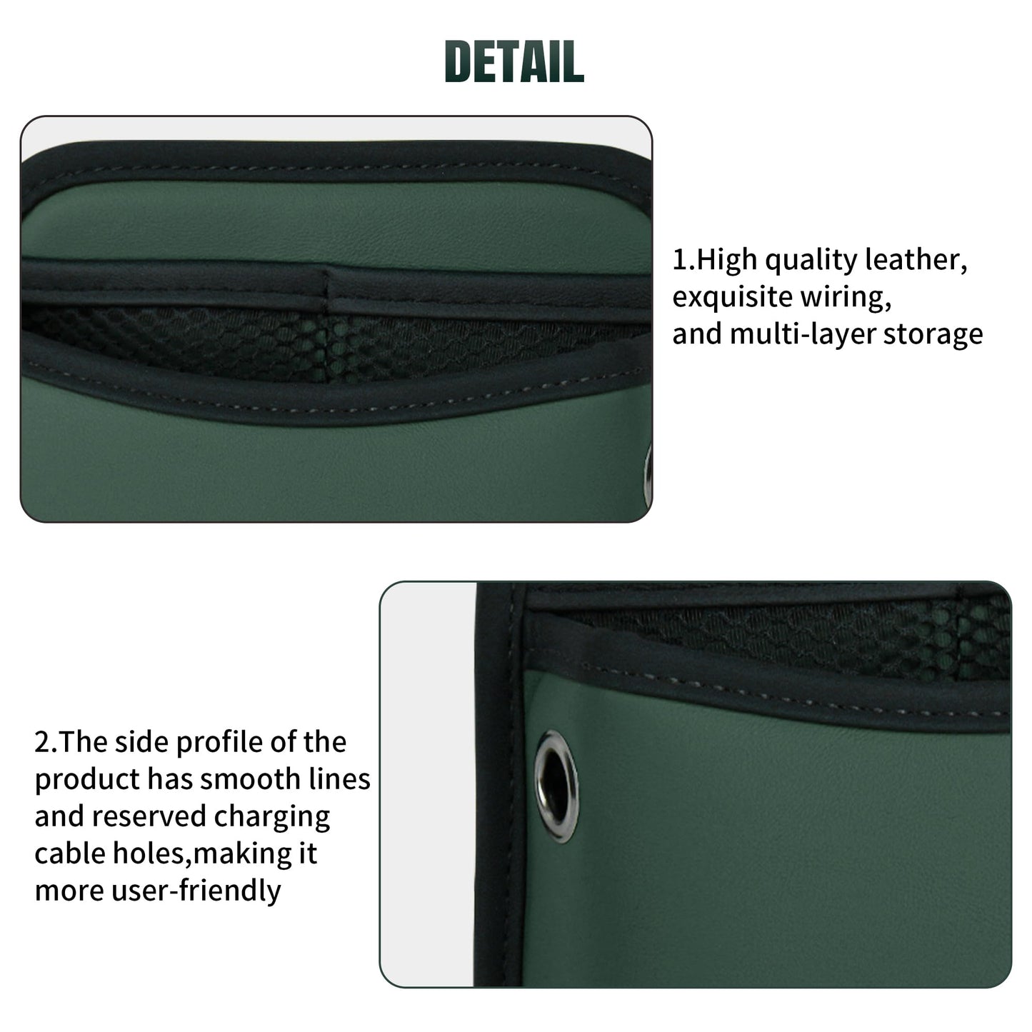 PU Leather Car Side Bag Organiser, Universal Car Bag Mobile Phone Holder for Car, Car Seat Gap Filler Storage Accessories Organiser for Car Door, Console (Black)