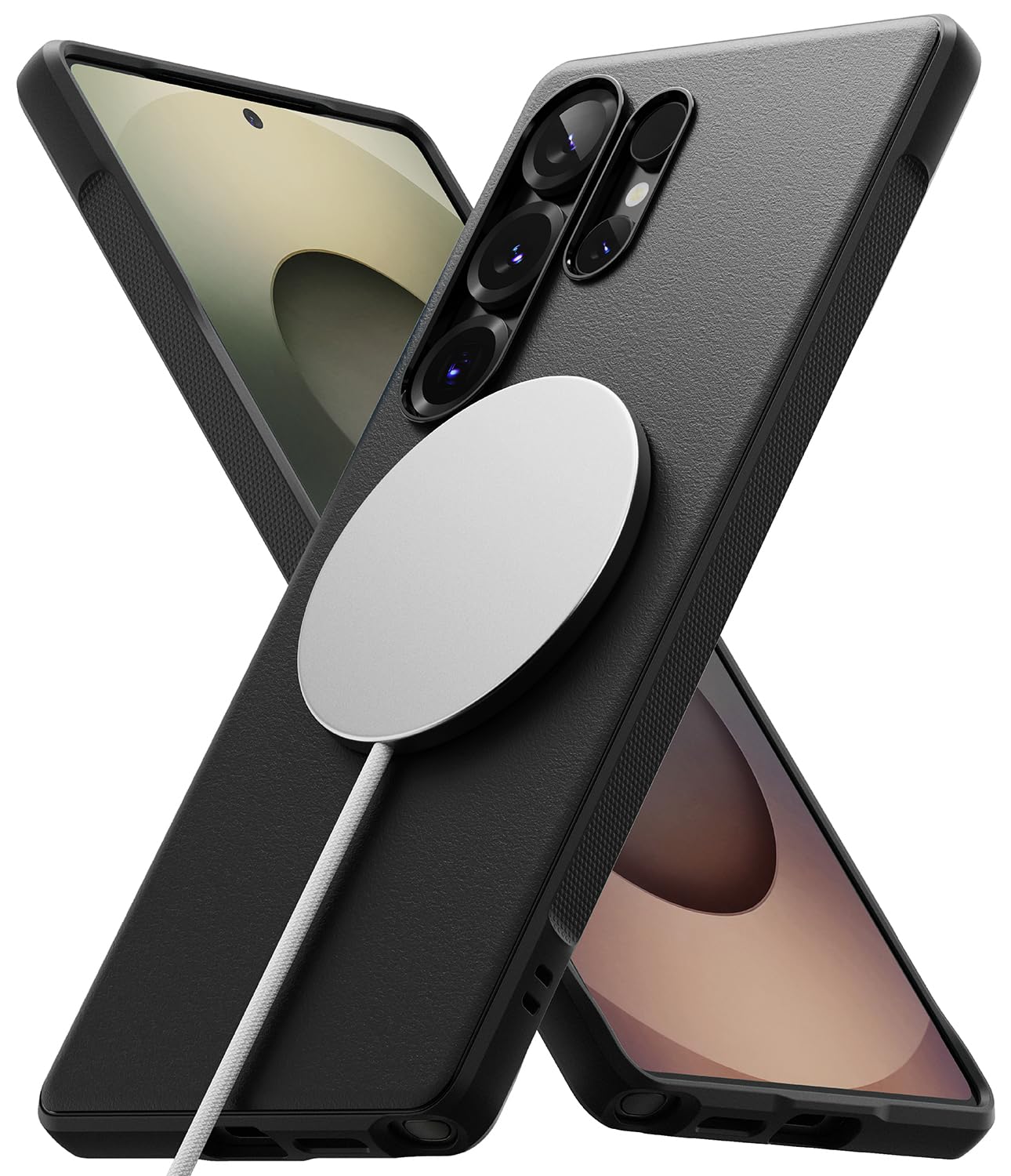 Ringke Onyx Case Compatible with Samsung Galaxy S25 Ultra, Firm Grip, Non-Slip Elegant Design, Perfect Fit, TPU Shockproof Scratch-Resistant Unique Texture Mobile Phone Case, Dark Green