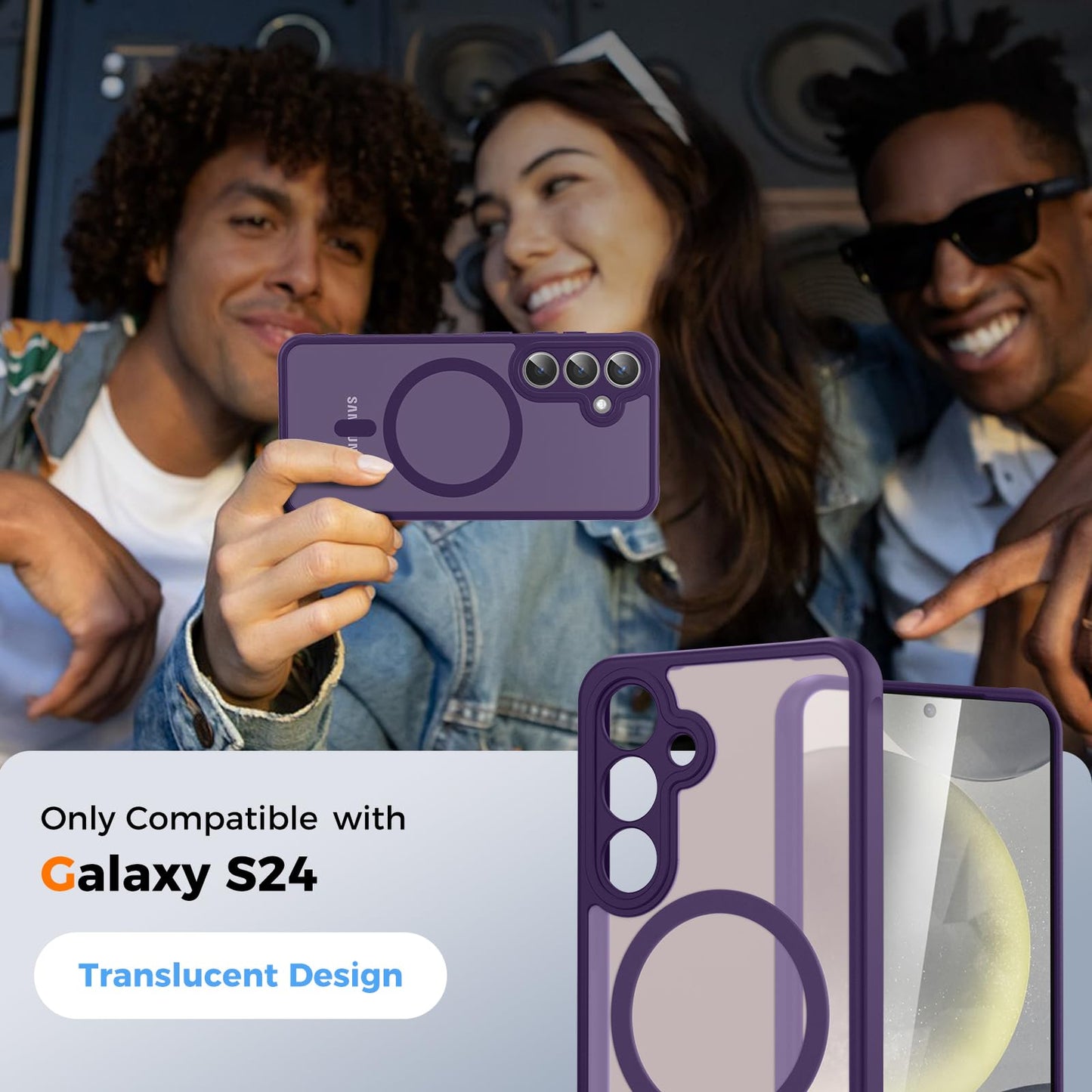 für Samsung Galaxy S25 Ultra Hülle für Magsafe, Magnetisch Handyhülle für S25 Ultra Hülle, Kameraschutz Stoßfeste Kratzfeste Durchscheinende Schutzhülle für Samsung S25 Ultra Case, Schwarz