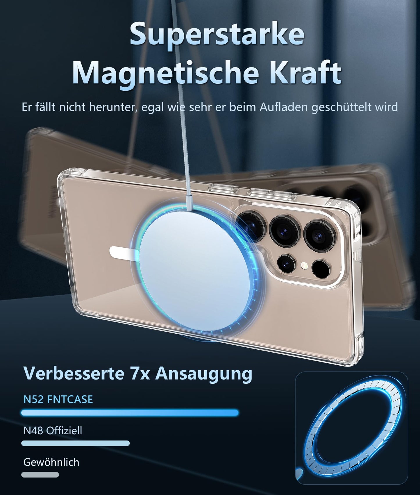 FNTCASE Case for Samsung Galaxy S25 Ultra 6.9 Inches, Military Drop Protection, Anti-Yellowing, Robust, Durable, Shockproof, Protective, Transparent, Clear