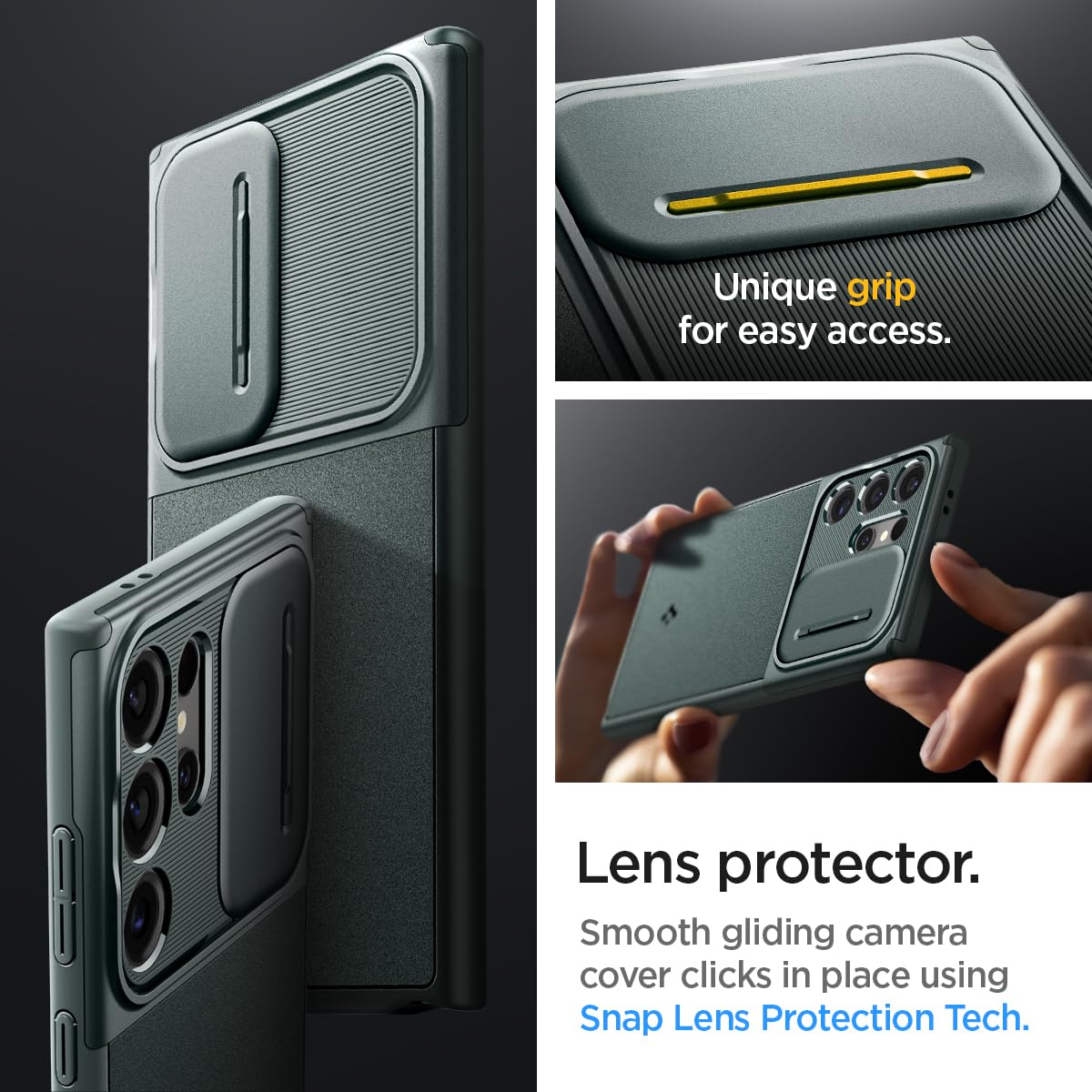 Spigen Optik Armor Case Compatible with Samsung Galaxy S25 Ultra - Black
