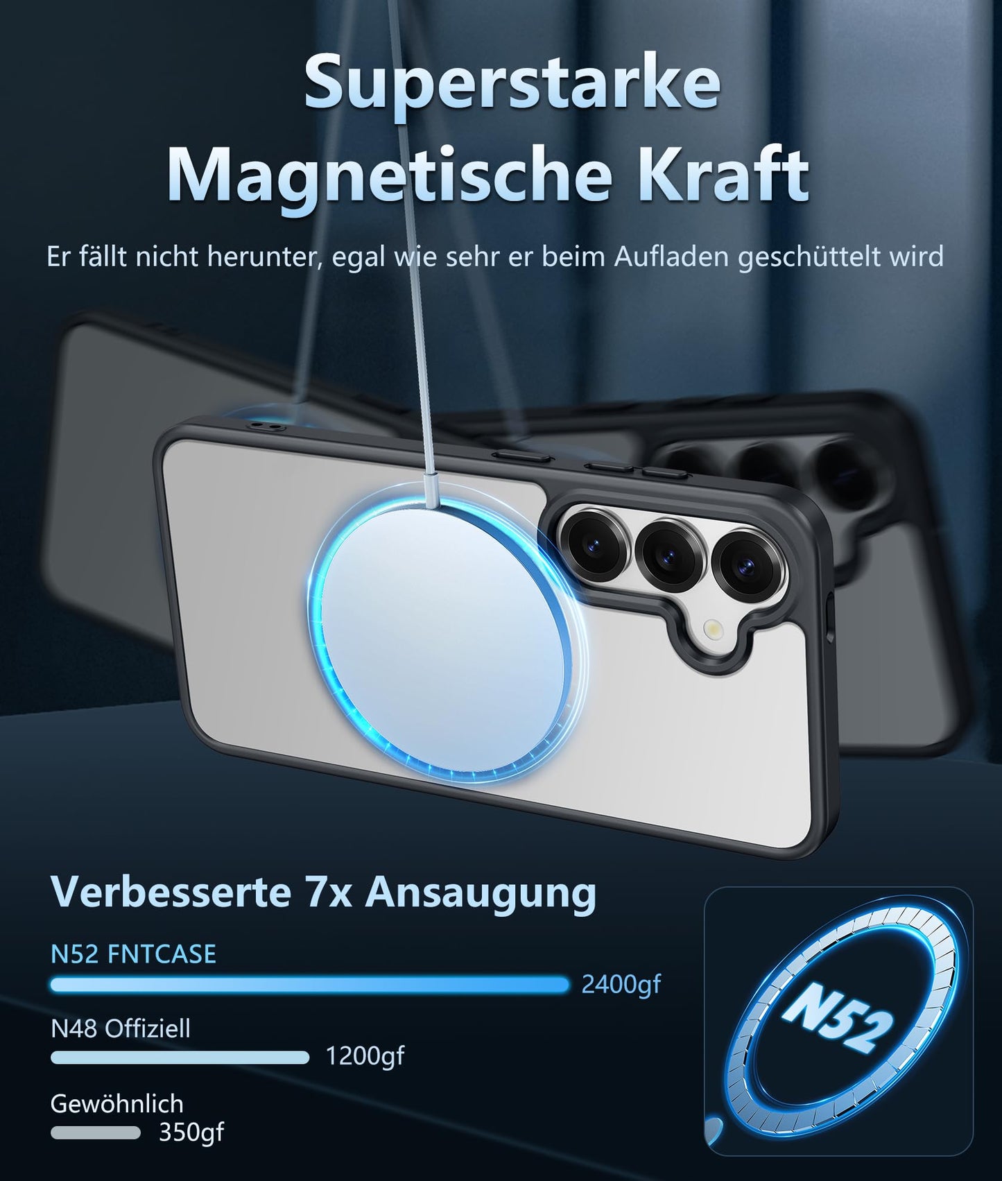 FNTCASE Case for Samsung Galaxy S25 Ultra 6.9 Inches, Military Drop Protection, Anti-Yellowing, Robust, Durable, Shockproof, Protective, Transparent, Clear