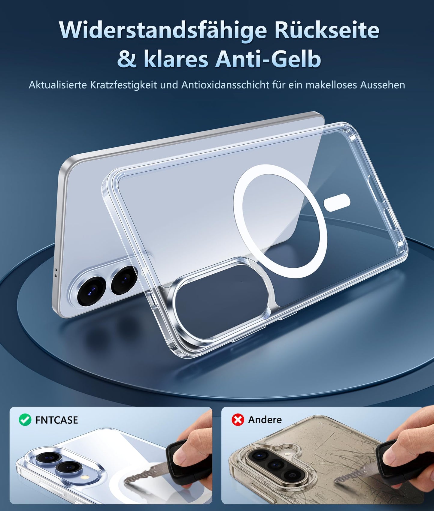 FNTCASE Case for Samsung Galaxy S25 Ultra 6.9 Inches, Military Drop Protection, Anti-Yellowing, Robust, Durable, Shockproof, Protective, Transparent, Clear