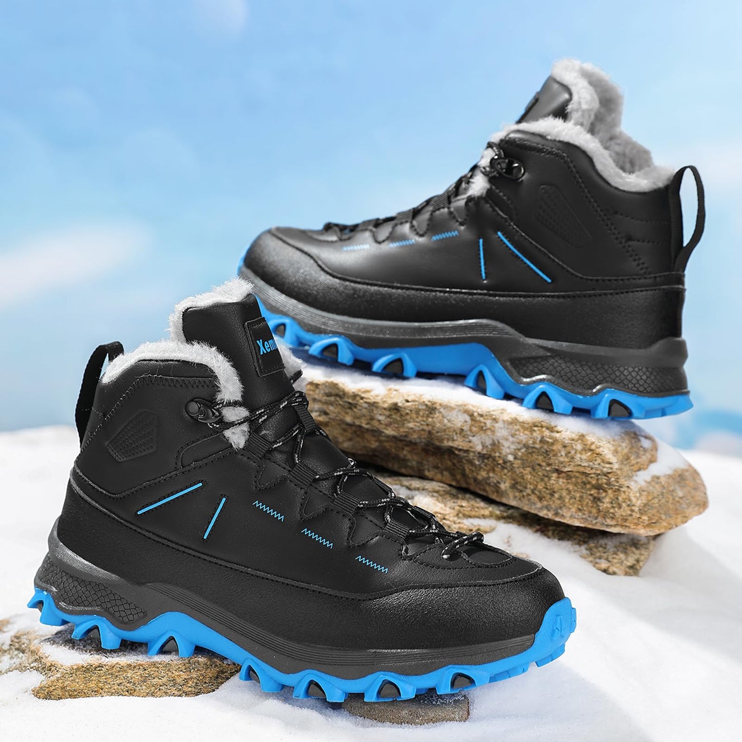 Children's Winter Boots Warm Lined Snow Boots Comfortable Waterproof Boys Girls Non-Slip Hiking Shoes Winter Shoes Size 29-38