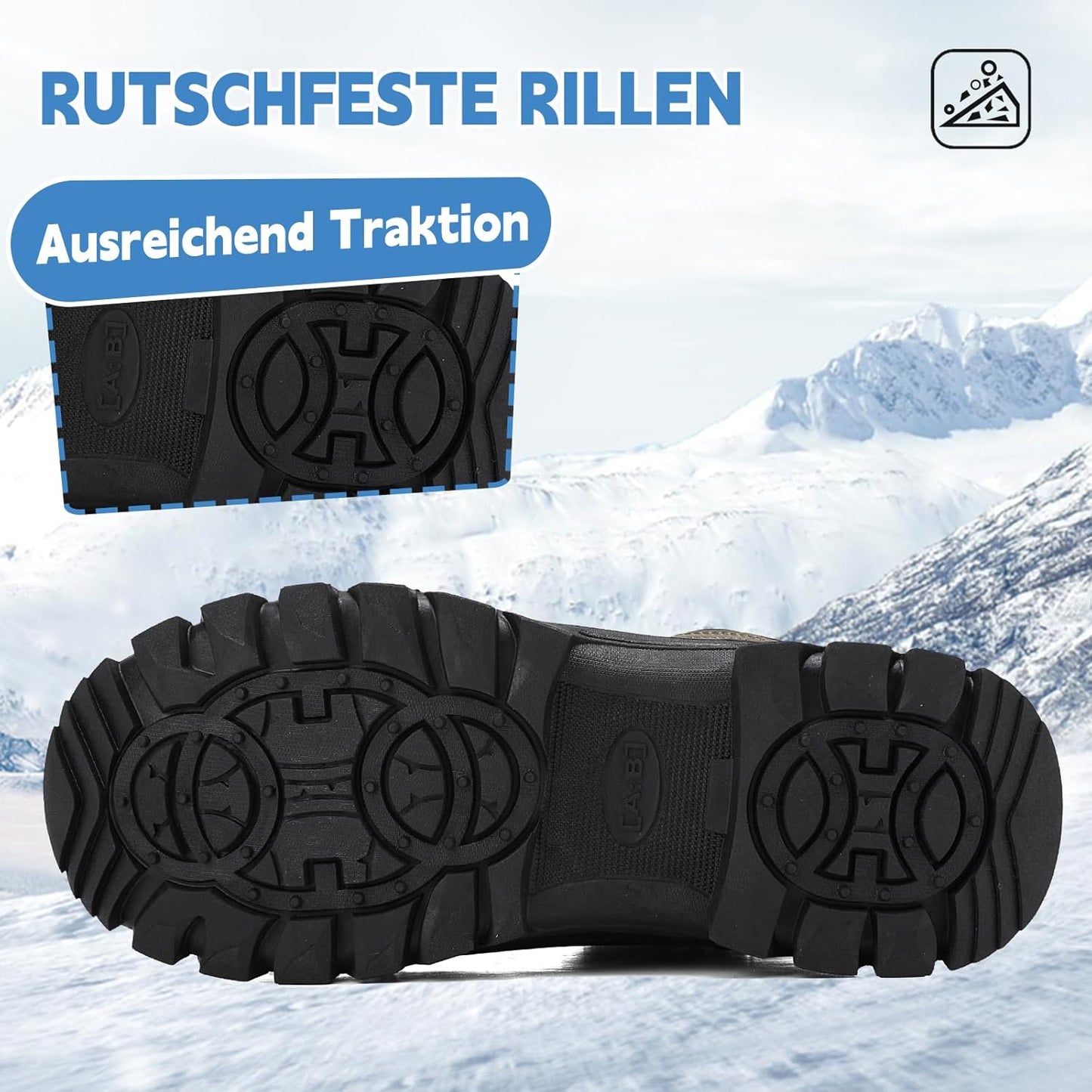 AX BOXING Winter Shoes Boys Hiking Shoes Lined Snow Boots Children Warm Lining Trekking Shoes Non-Slip Winter Boots Outdoor EU 34-40