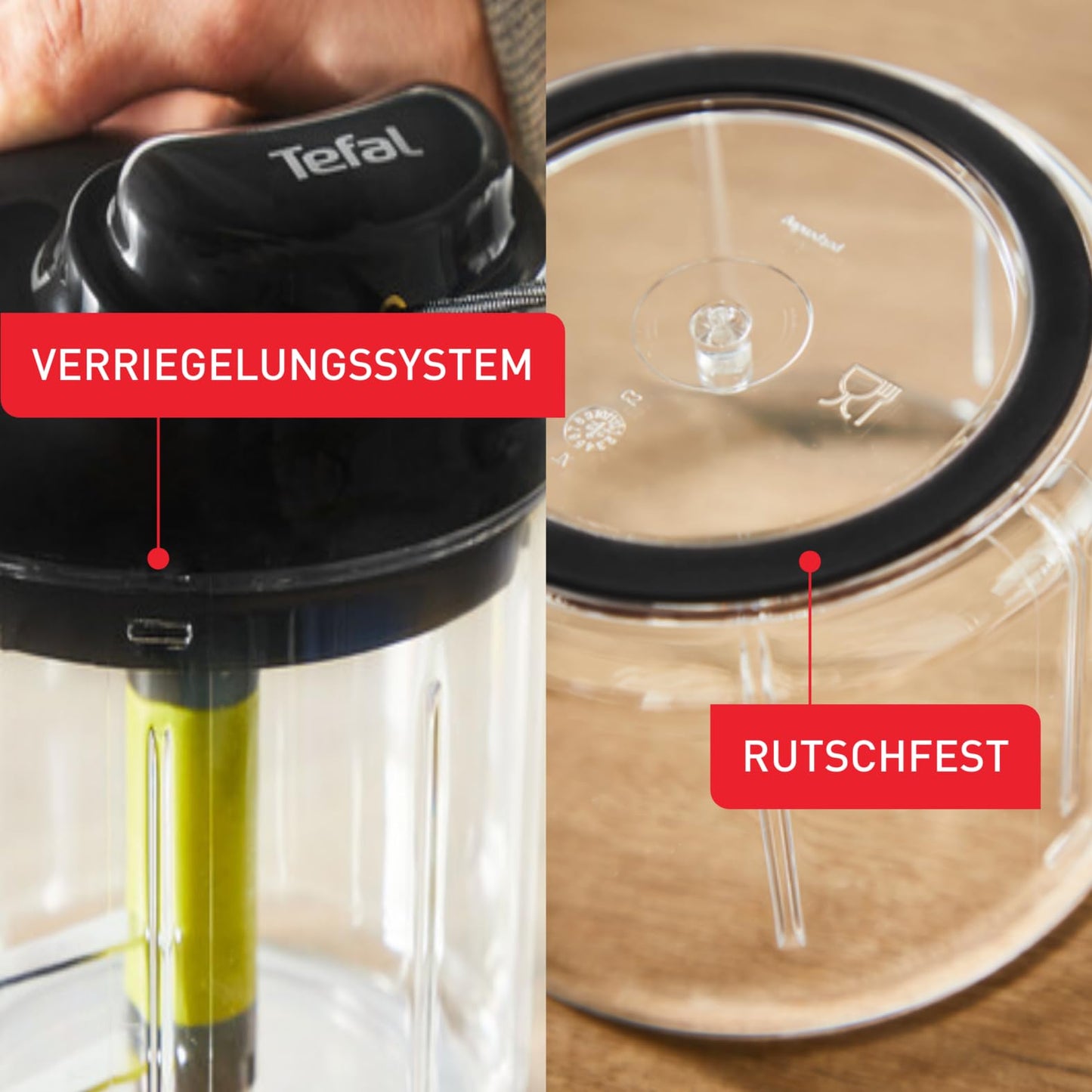 Tefal K13204 Ingenio 5-Sekunden-Zerkleinerer ohne Strom | Fassungsvermögen: 900ml | Multizerkleinerer | Universalzerkleinerer für Gemüse, Obst, Nüsse, Knoblauch, Babynahrung | Schwarz/Grün/Transparent