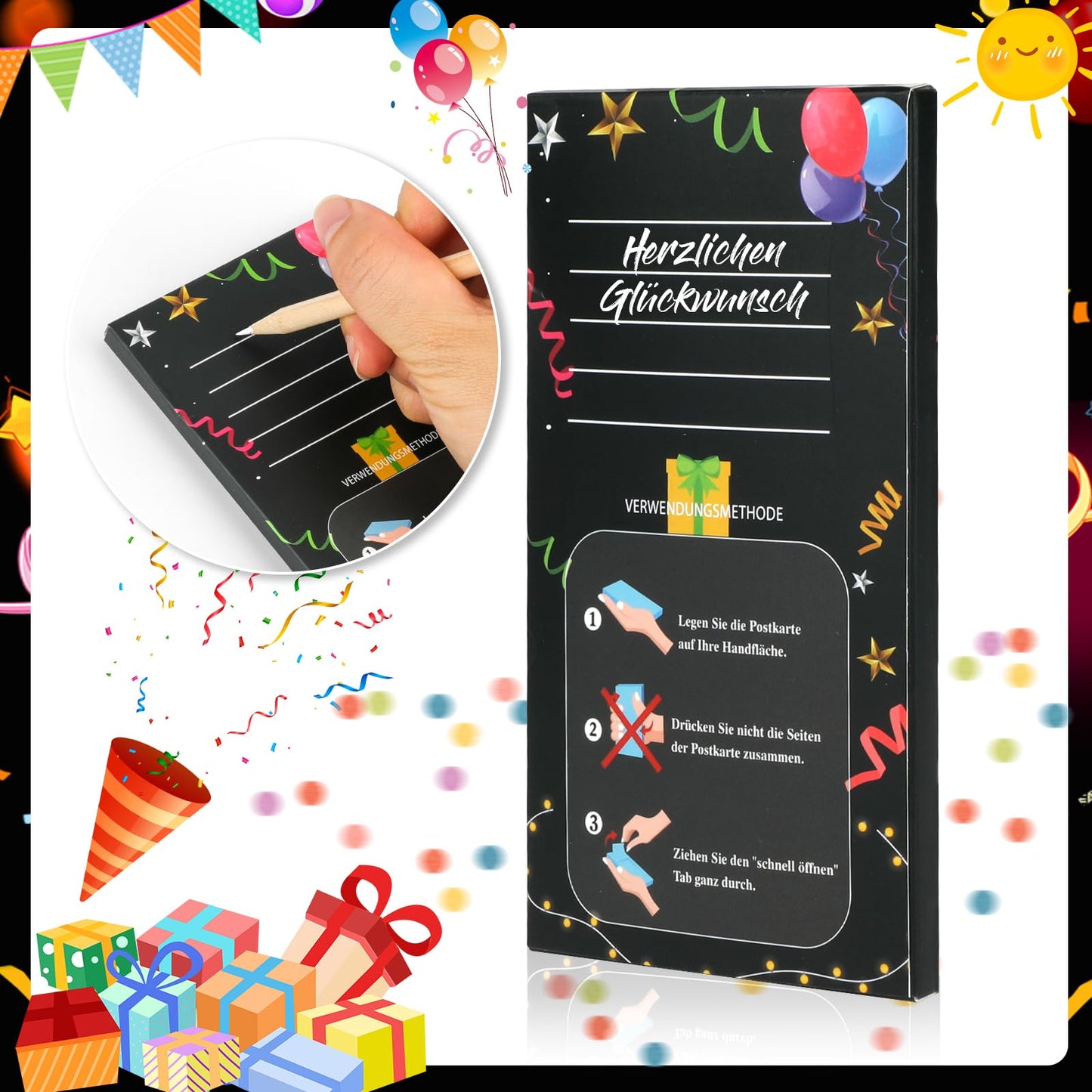 DPKOW Explosion Box Christmas Card, Funny Gift Box, Christmas Surprise Box, Gifts for Children, Adults, Christmas Box, Mystery Box with Confetti, Explosion Box, Birthday Gifts