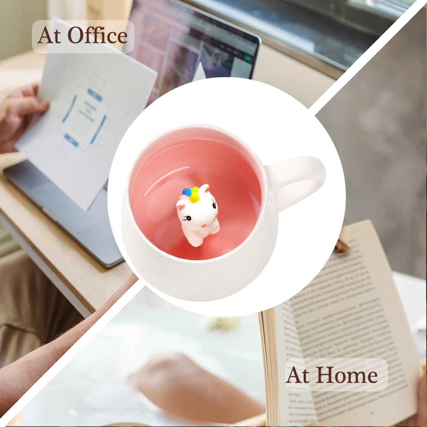 BigNoseDeer Süße Sachen Keramik Katze Kaffeetasse Teetasse Deckel Löffel Lustige Tassen Geschenke für Frauen Kaffeebecher 3D Tasse Personalisiert Cappuccino Tasse Beste Freundin Weihnachten Geschenk