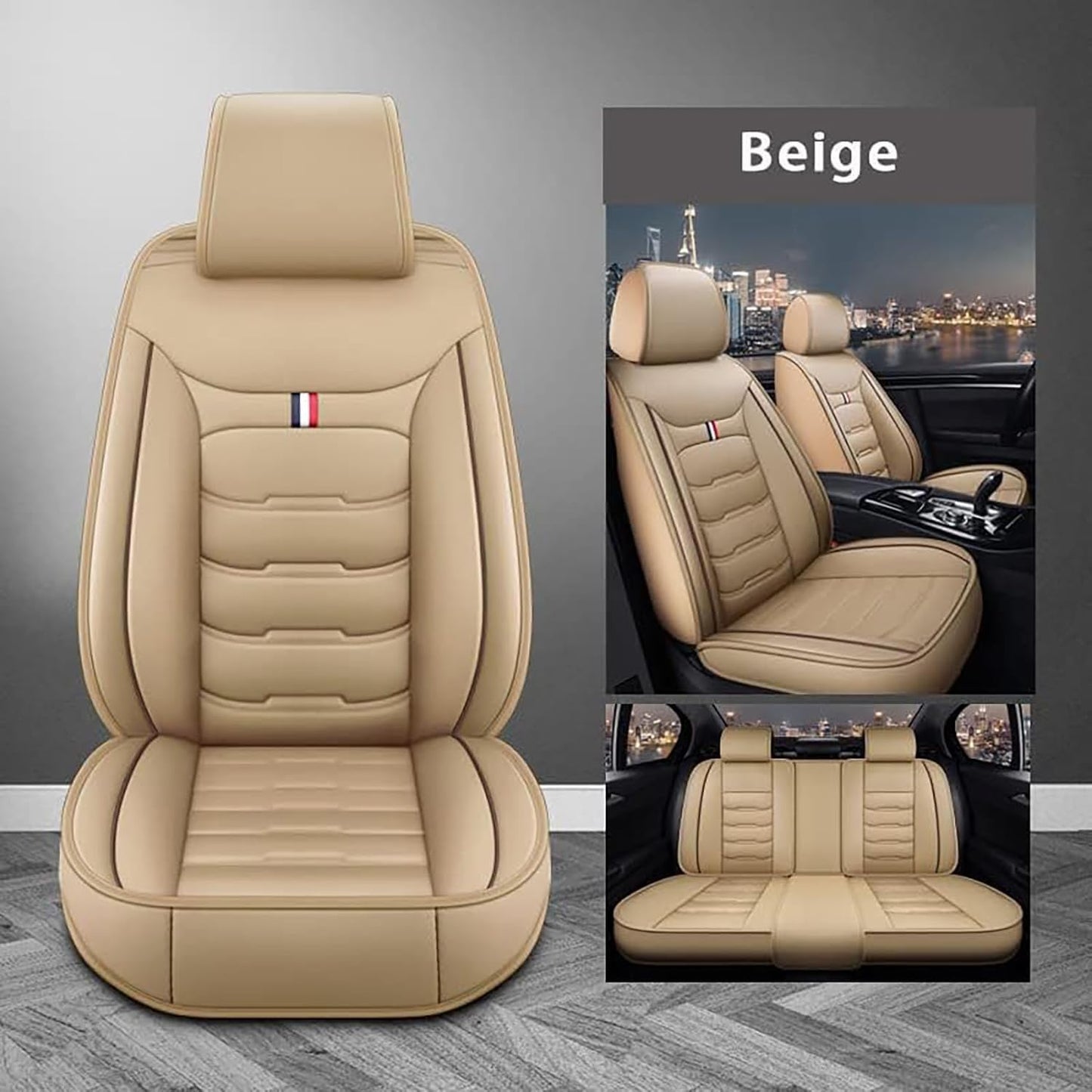 Auto Leder Sitzbezüge Sets für BMW X1 X3 X4 X5 X6 1/3/4/5/6/7 F25 F10 E83 E84 E70 E87 E90 E92 320I F11 F20 F15 F16 F30, Autositzbezüge Sets rutschfest Wasserdicht Atmungsaktiv Bequem Seat Schonbezüge