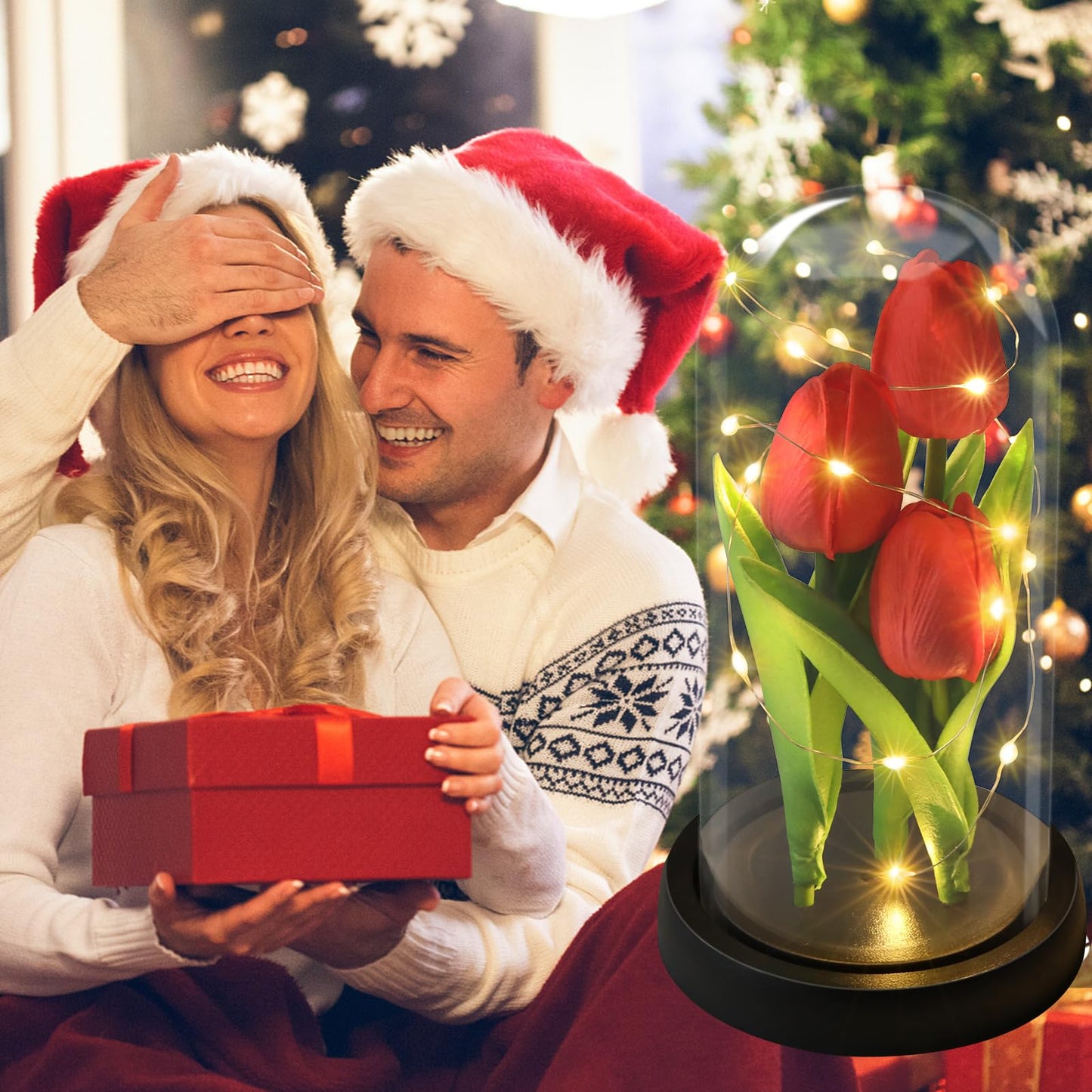 Touloube Geschenke Für Frauen, Galaxy Rose Blume Geschenk, Infinity Rose in Glaskuppel, LED-Lichterkette auf der Kristallrose, Geschenk für Frauen,Hochzeit,Muttertag,Jahrestag und Geburtstag