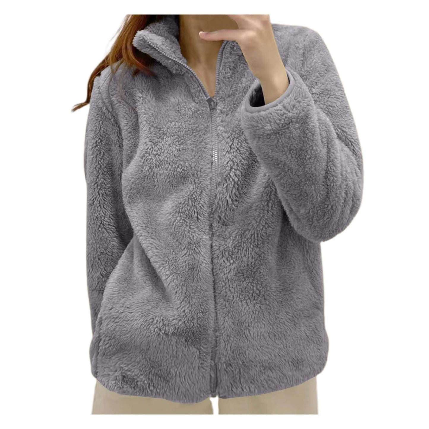 Teddyjacke Damen Winter Teddyfleece Jacke Winterjacke Thermal Warm Teddy Wintermantel Fleecejacke Flauschig Plüschjacke Outdoor Fleecemantel 2026