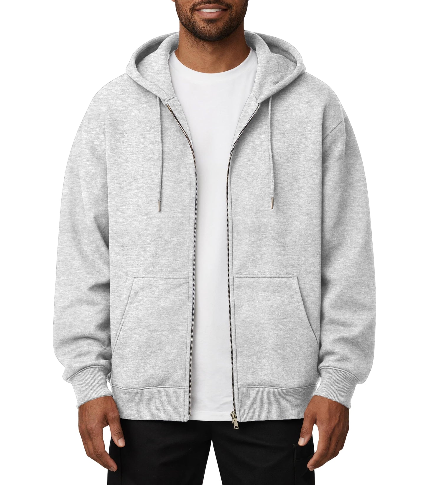 Oyamiki Hoodie Herren Langarm Kapuzenjacke Reißverschluss Sweatjacke Fleece Kapuzenpullover Lässige Kapuze Jacke Sweatshirt Pullover mit Taschen