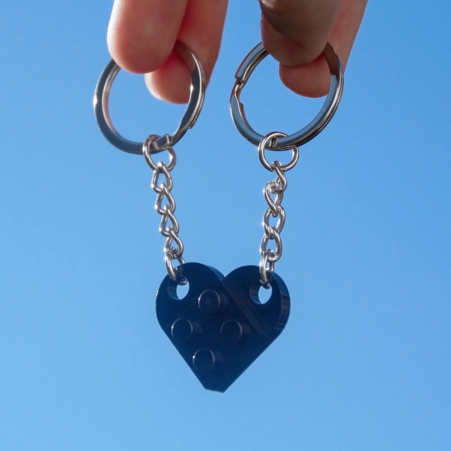 NumeroPhi - Schlüsselanhänger Partner Herz, Schlüsselanhänger Paar, Couple Keychain Zwei Herzen, Ideen für Jahrestag