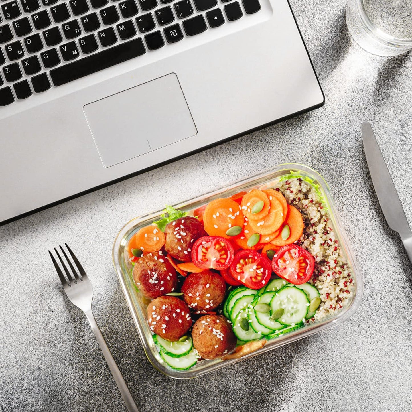 MCIRCO Vorratsdosen-Set aus Glas für Lebensmittel, 24-teilig