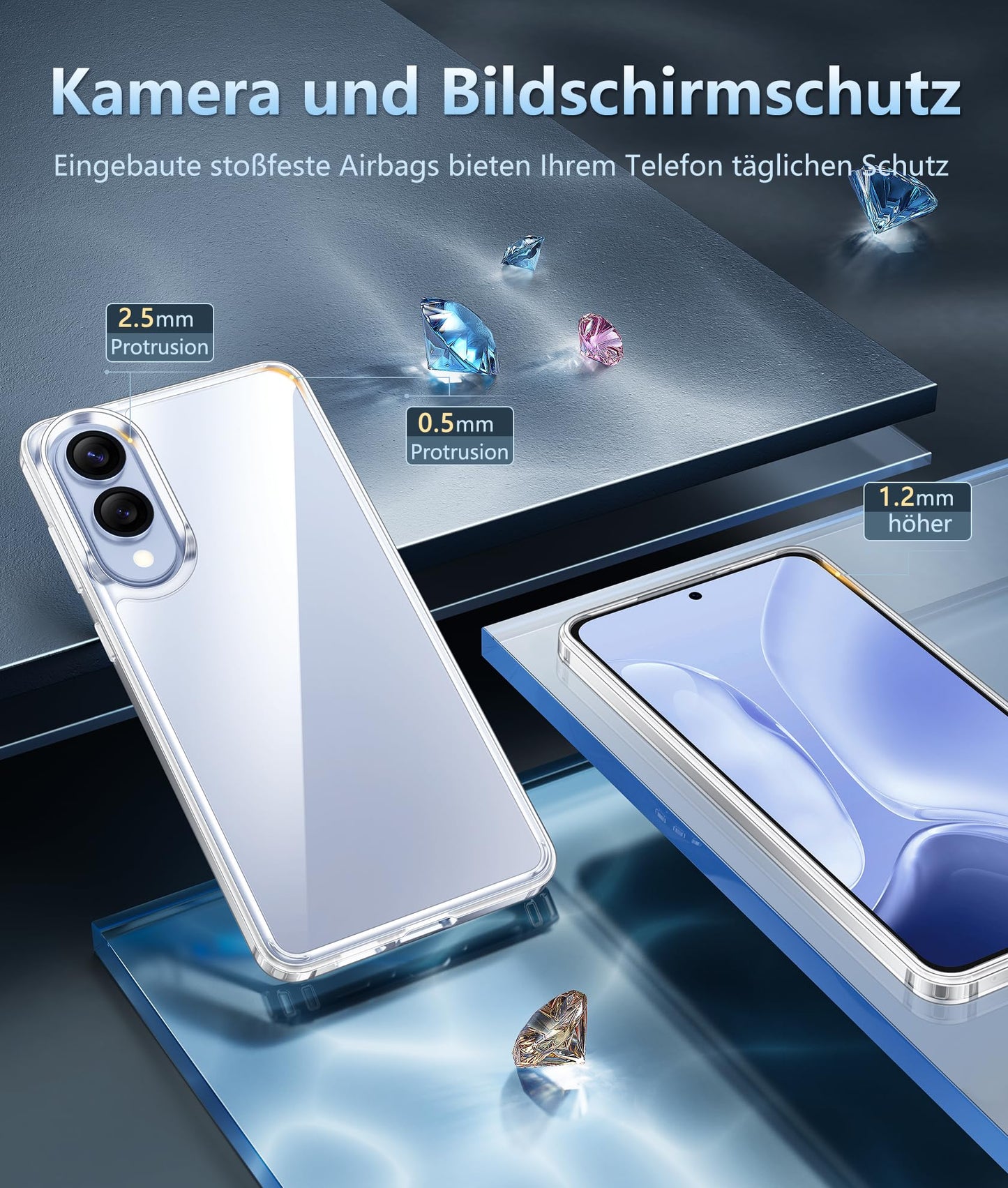 FNTCASE Case for Samsung Galaxy S25 Ultra 6.9 Inches, Military Drop Protection, Anti-Yellowing, Robust, Durable, Shockproof, Protective, Transparent, Clear