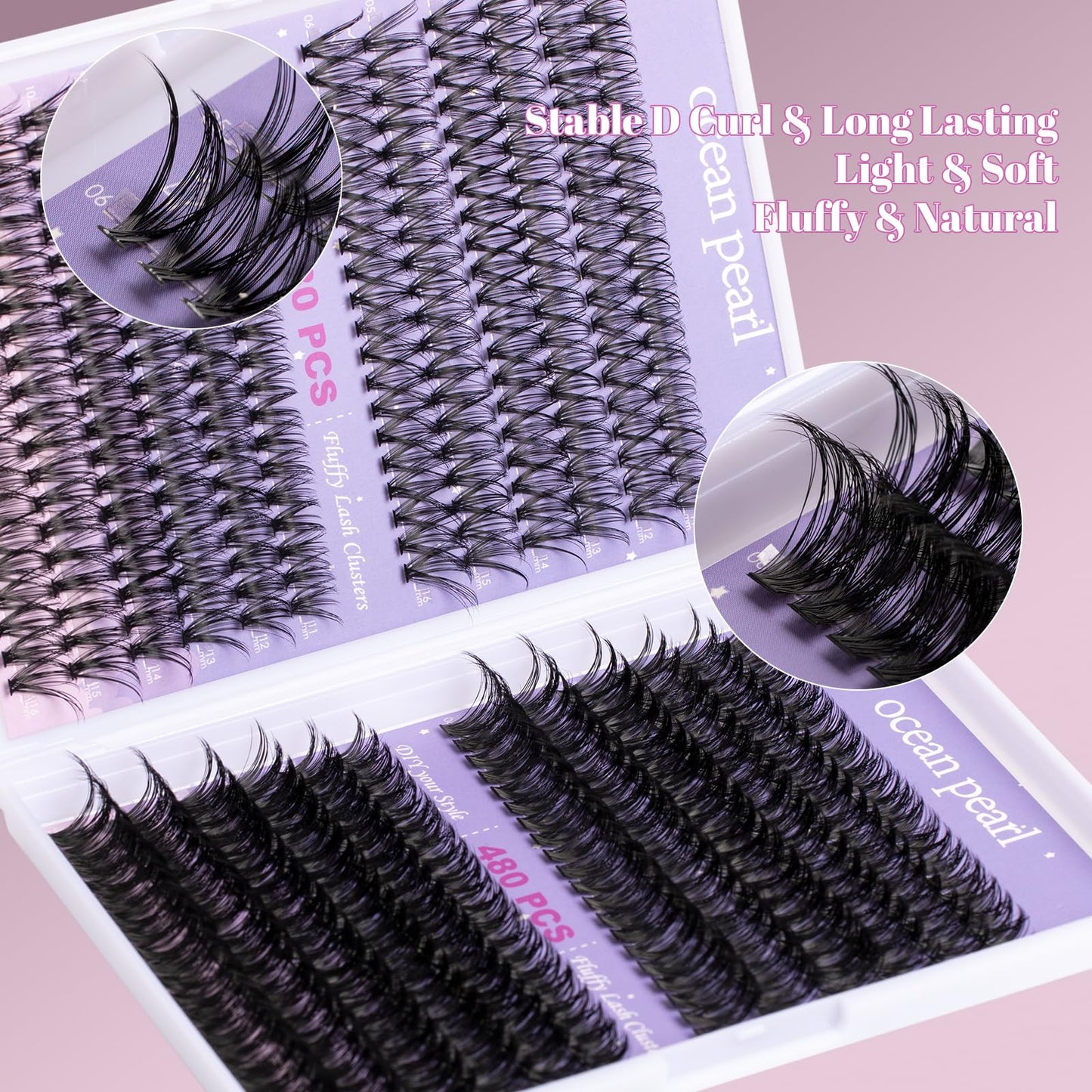Wimpern Extensions 120 Büschel DIY Lash Extension Set Einzelne Wimpern mit Wimpernkleber und Pinzette für Anfänger Wimpernverlängerung zu Hause Individual Lashes 10-16mm C/D Curl - OP01