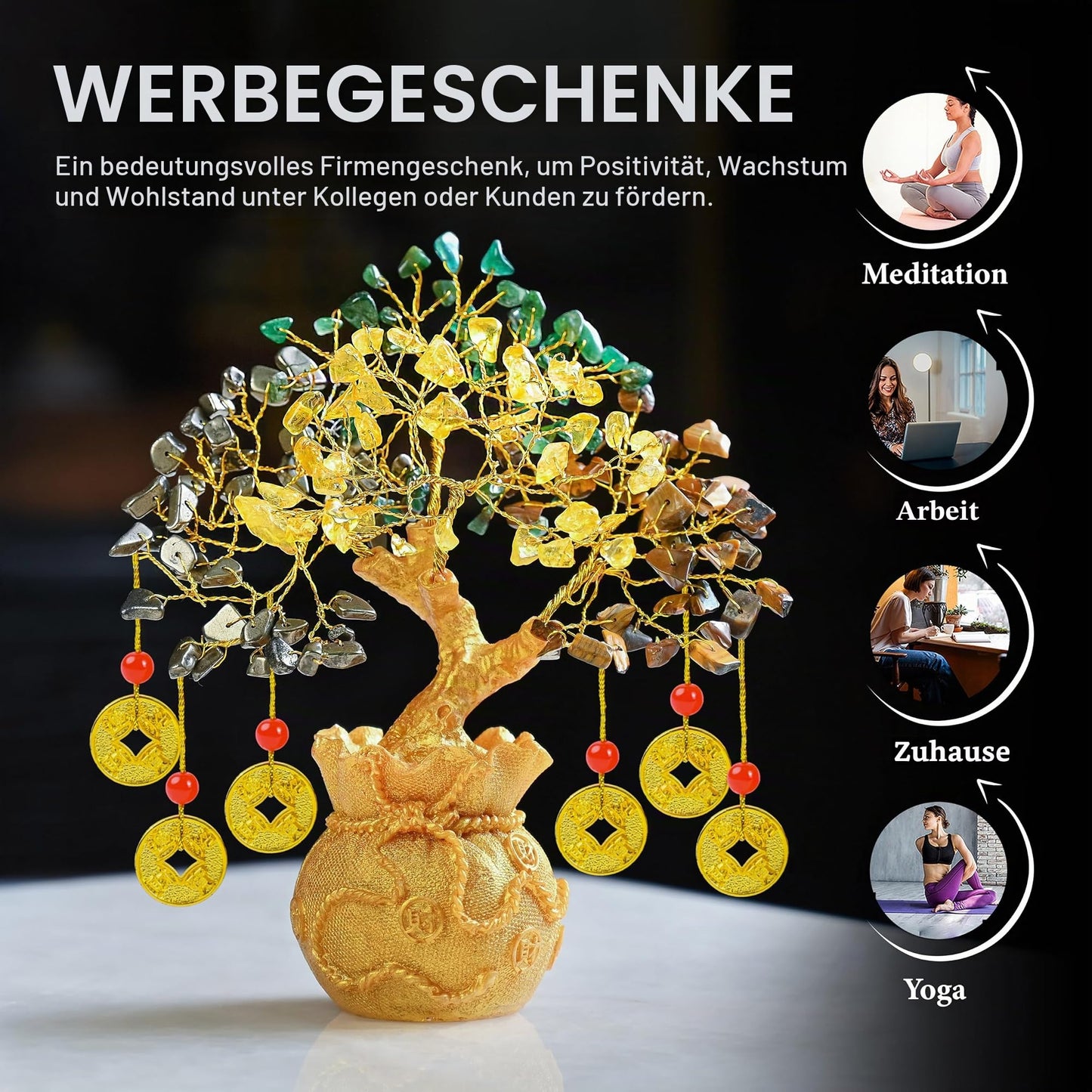 Crocon Der Originale Lebensbaum 7 Chakra Kristall Baum Geschenke für Frauen