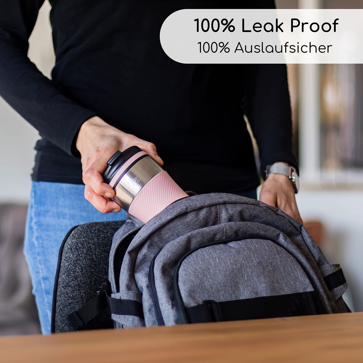 Milu Thermobecher Isolierbecher Kaffeebecher to go - 210ml 100% Auslaufsicher - Trinkbecher aus Edelstahl - Autobecher doppelwand Isolierung - Thermo Becher - Travel Mug (Rot)