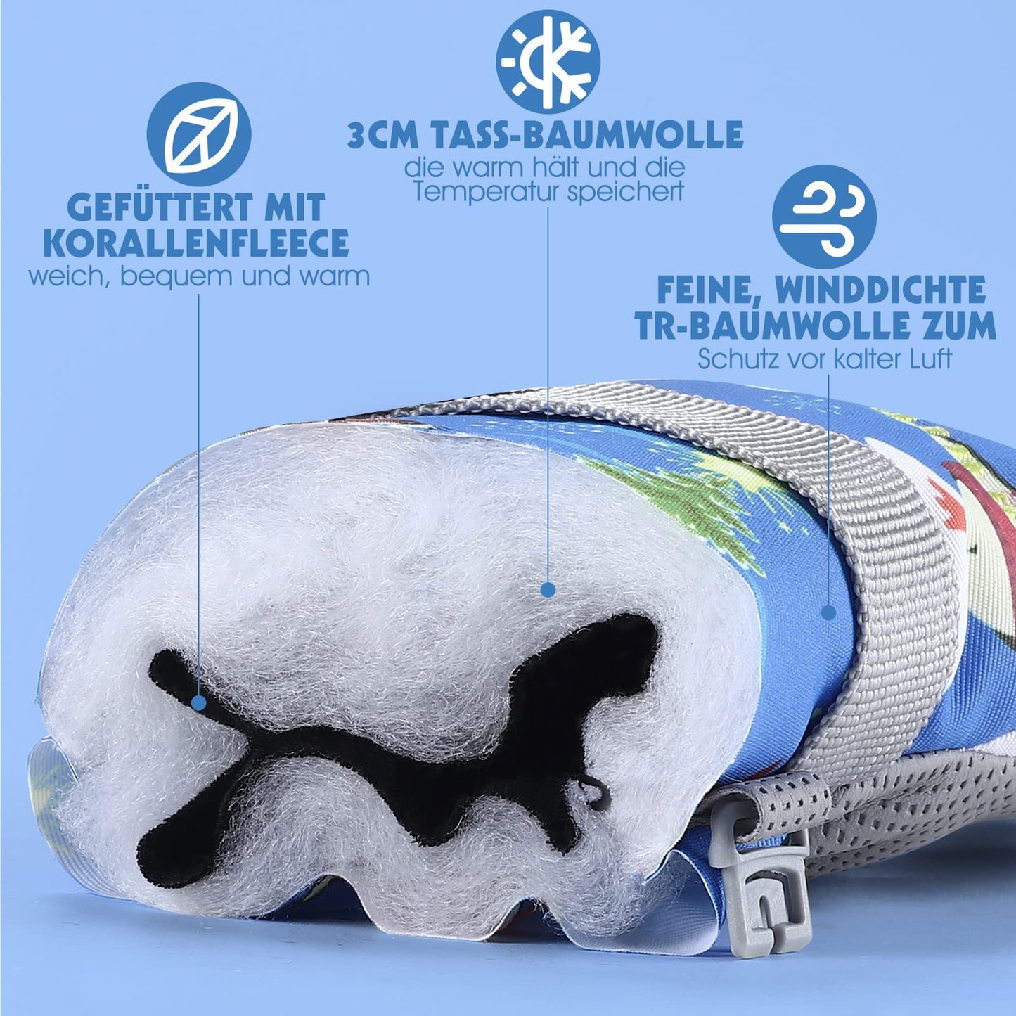 WESTGIRL Children’s Winter Gloves, Windproof, Warm Ski Gloves, Thermal Fleece, Water-Repellent Cartoon Snow Gloves, Outdoor Gloves for Snowboarding, Cycling, for Boys and Girls Aged 3–12 Years