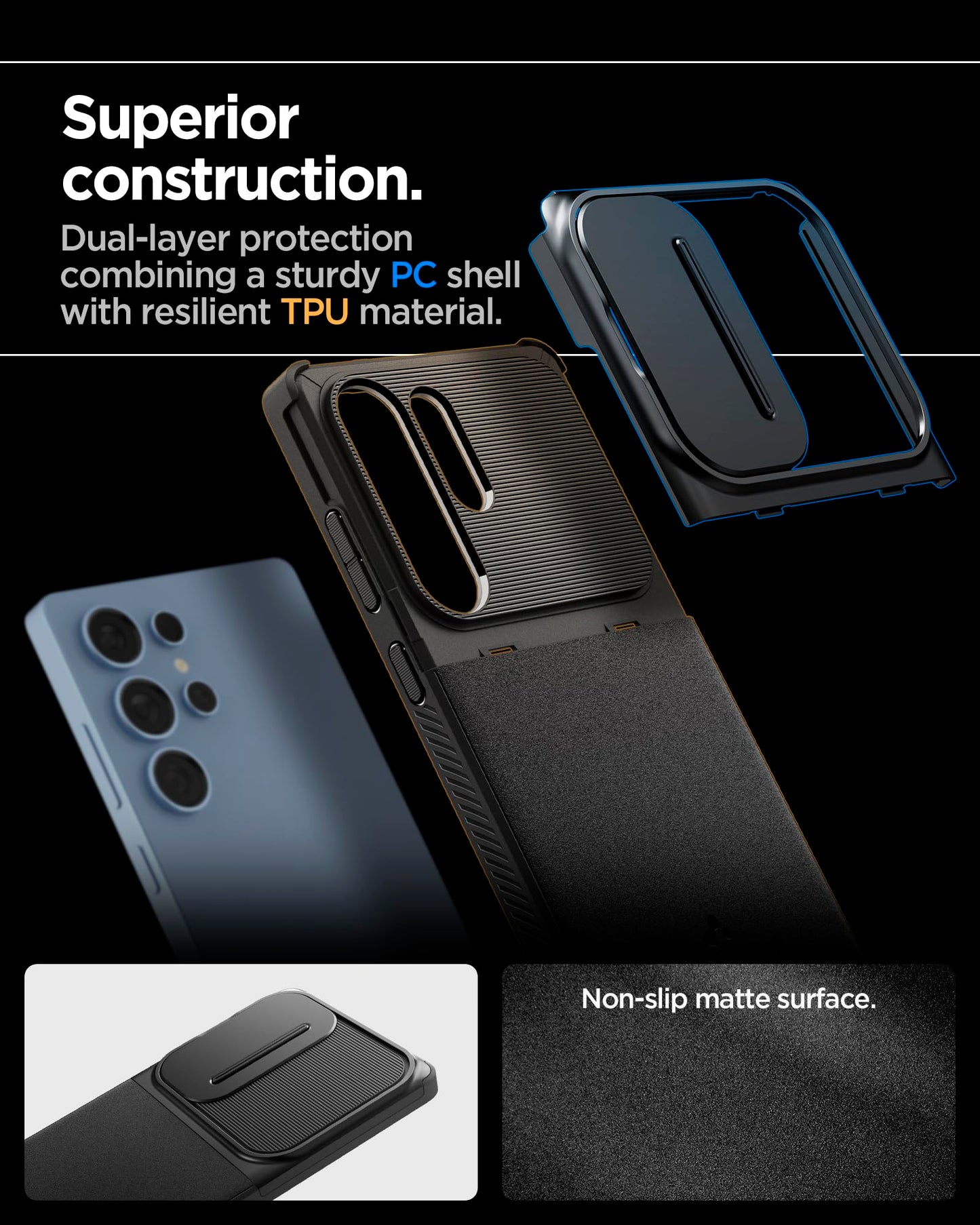 Spigen Optik Armor Case Compatible with Samsung Galaxy S25 Ultra - Black