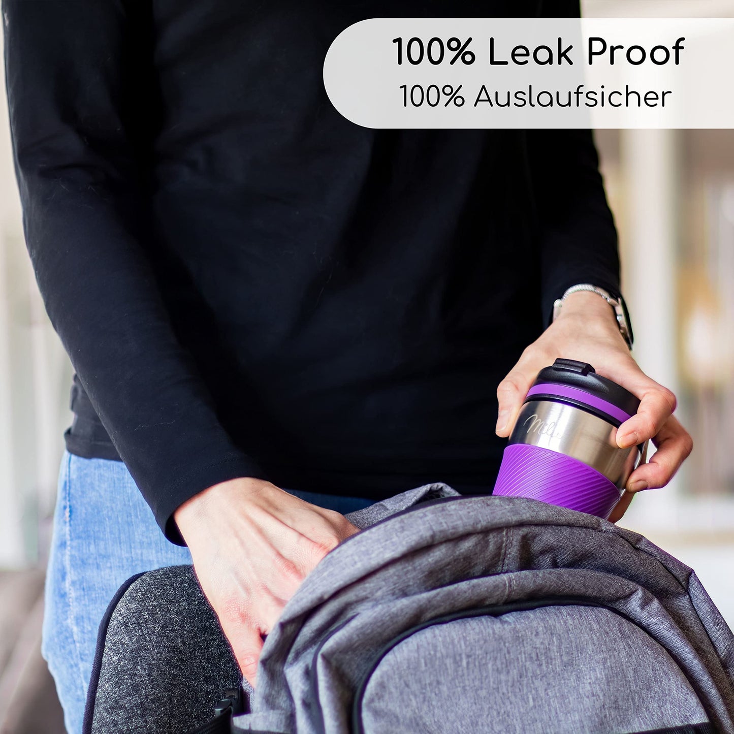 Milu Thermobecher Isolierbecher Kaffeebecher to go - 210ml 100% Auslaufsicher - Trinkbecher aus Edelstahl - Autobecher doppelwand Isolierung - Thermo Becher - Travel Mug (Rot)