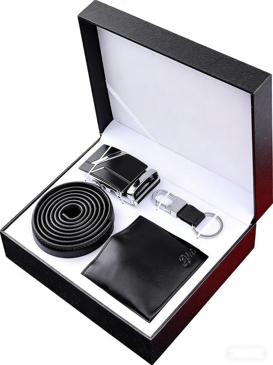 Geschenke für Männer, Geschenke für Männer Geburtstag,Vatertagsgeschenk für Papa, Herren-Geldbörsen-Set，Geschenkset für Valentinstag, Weihnachten, Thanksgiving（schwarz）