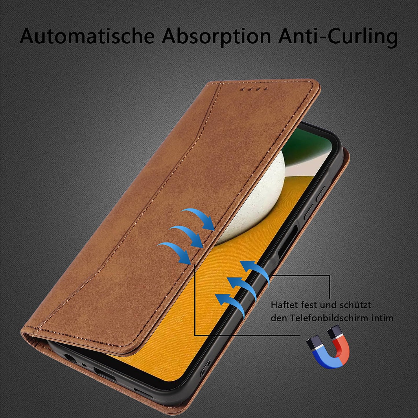 S. Dawezo Hülle für Samsung Galaxy S22 Plus, Premium Leder magnetische Handyhülle mit Ständer, Kartenfach und Brieftasche, Shock Absorbing, kompatibel mit Samsung S22 Plus-Kaffee