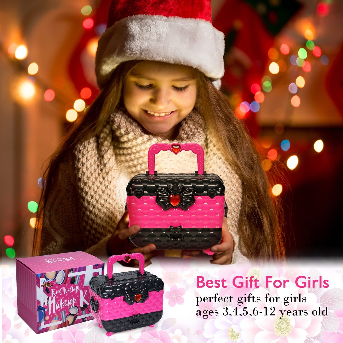 Mrabbitoo Kinderschminke Set Mädchen Schminkkoffer - Waschbar Kinder Make Up Set Schminkset Spielzeug,Schminke Halloween Weihnachts Geburtstag Geschenke für Prinzessin 4 5 6 7 8 9 10 11 12 Jahre