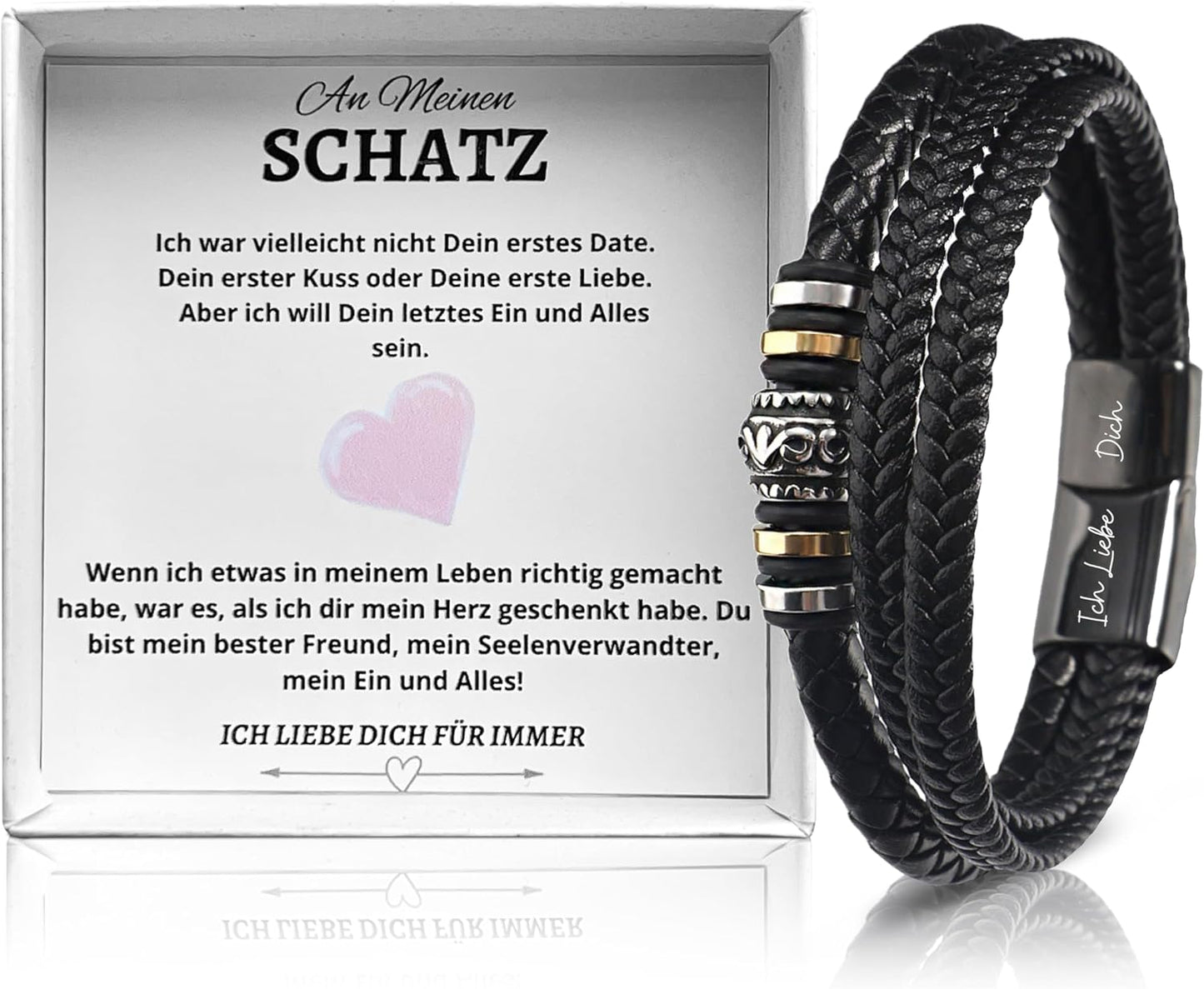 Geschenke Für Männer - Ich Liebe Dich Geschenke für Männer, Für Freund, Lederarmband Herren, Geburtstagsgeschenk Für Männer, Geschenk Für Ihn, Mit Gravur