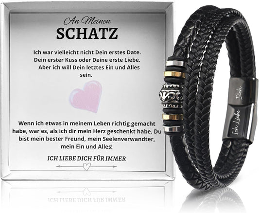 Geschenke Für Männer - Ich Liebe Dich Geschenke für Männer, Für Freund, Lederarmband Herren, Geburtstagsgeschenk Für Männer, Geschenk Für Ihn, Mit Gravur