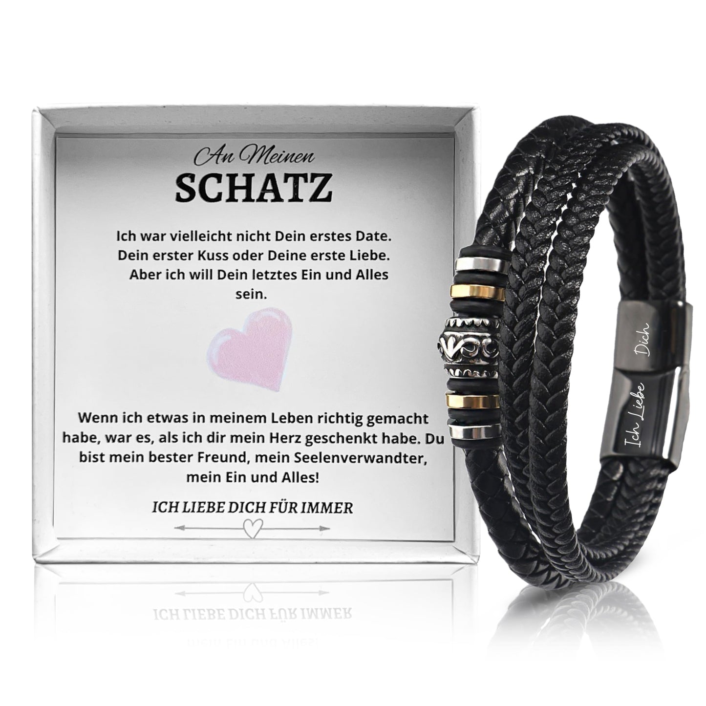 Geschenke Für Männer - Ich Liebe Dich Geschenke für Männer, Für Freund, Lederarmband Herren, Geburtstagsgeschenk Für Männer, Geschenk Für Ihn, Mit Gravur