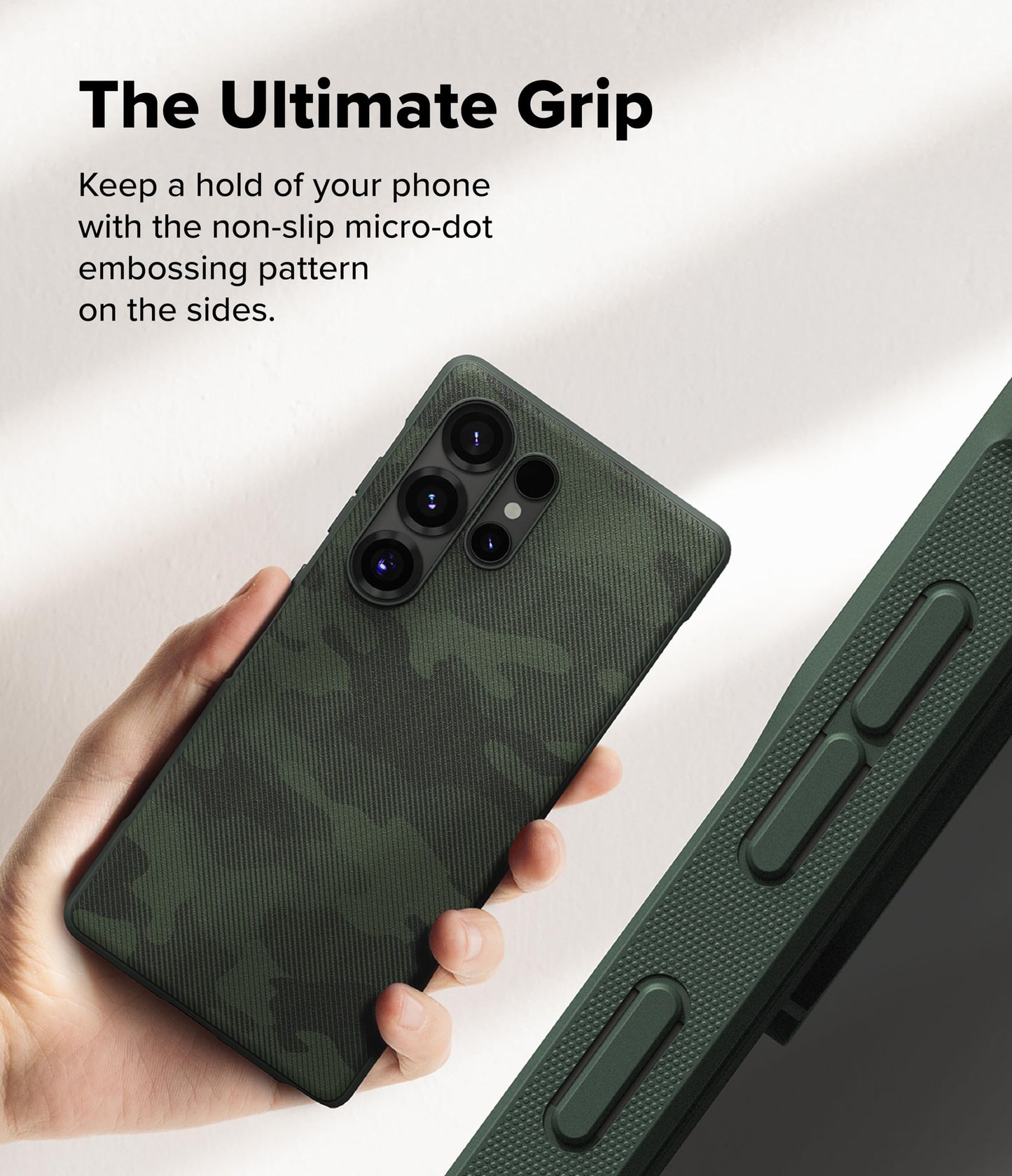 Ringke Onyx Case Compatible with Samsung Galaxy S25 Ultra, Firm Grip, Non-Slip Elegant Design, Perfect Fit, TPU Shockproof Scratch-Resistant Unique Texture Mobile Phone Case, Dark Green