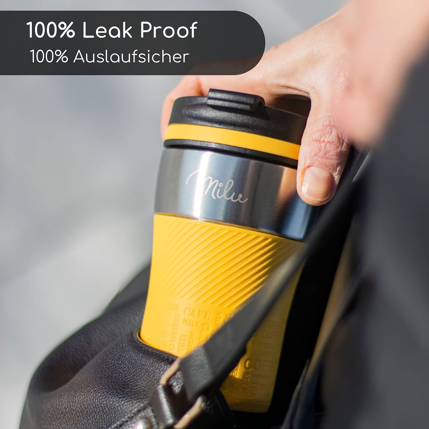 Milu Thermobecher Isolierbecher Kaffeebecher to go - 210ml 100% Auslaufsicher - Trinkbecher aus Edelstahl - Autobecher doppelwand Isolierung - Thermo Becher - Travel Mug (Rot)