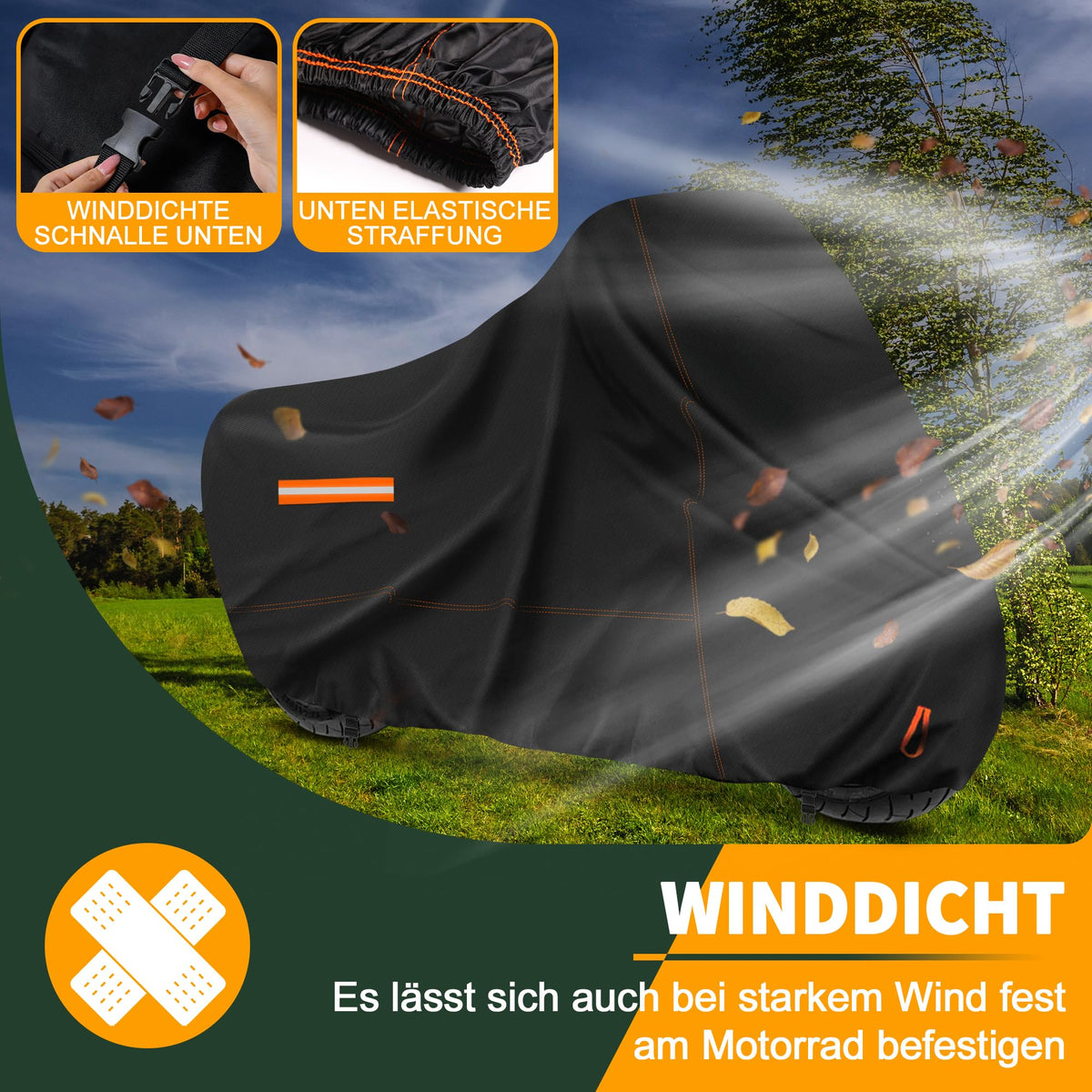 Enzeno Motorrad Abdeckplane Outdoor,245x106x125cm Motorradplane Wasserdicht