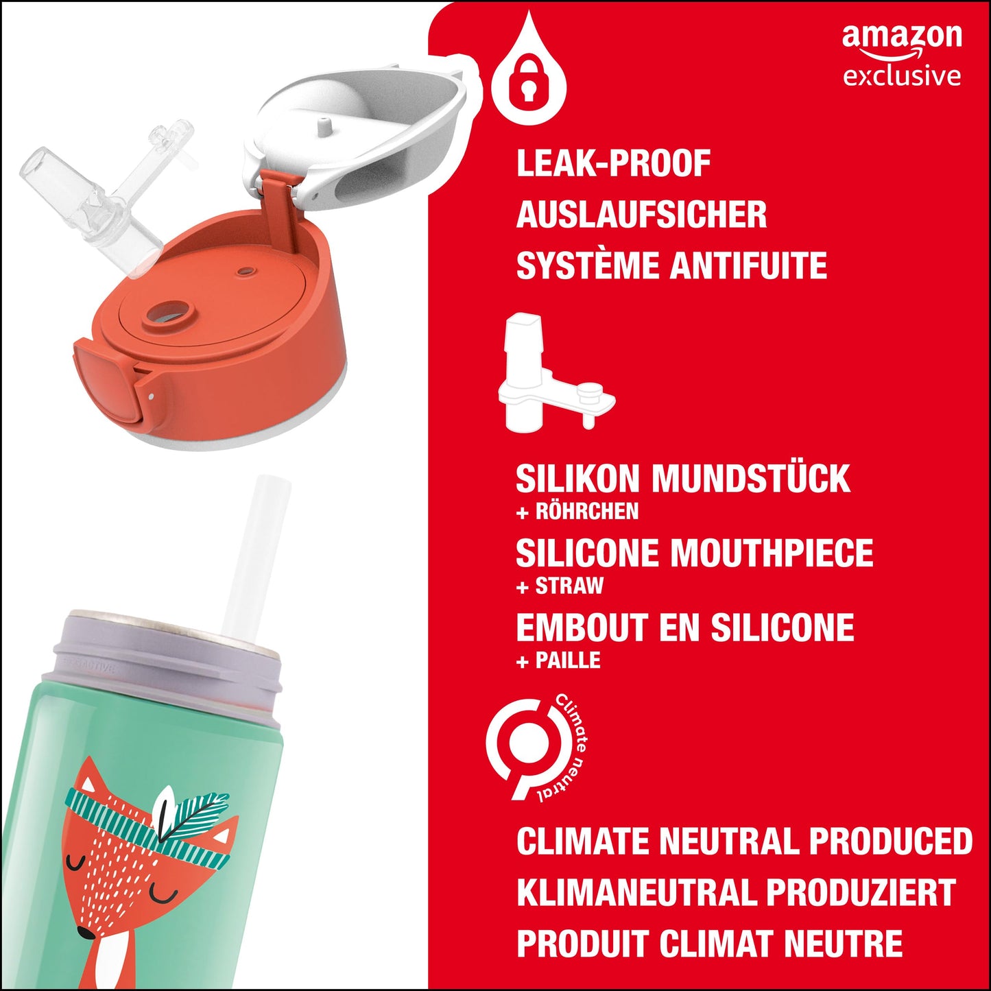 SIGG - Alu Trinkflasche Kinder - Miracle - Mit Trinkhalm - Auslaufsicher - Federleicht - BPA-frei - Klimaneutral Zertifiziert - Schule & Sport - 0,4L