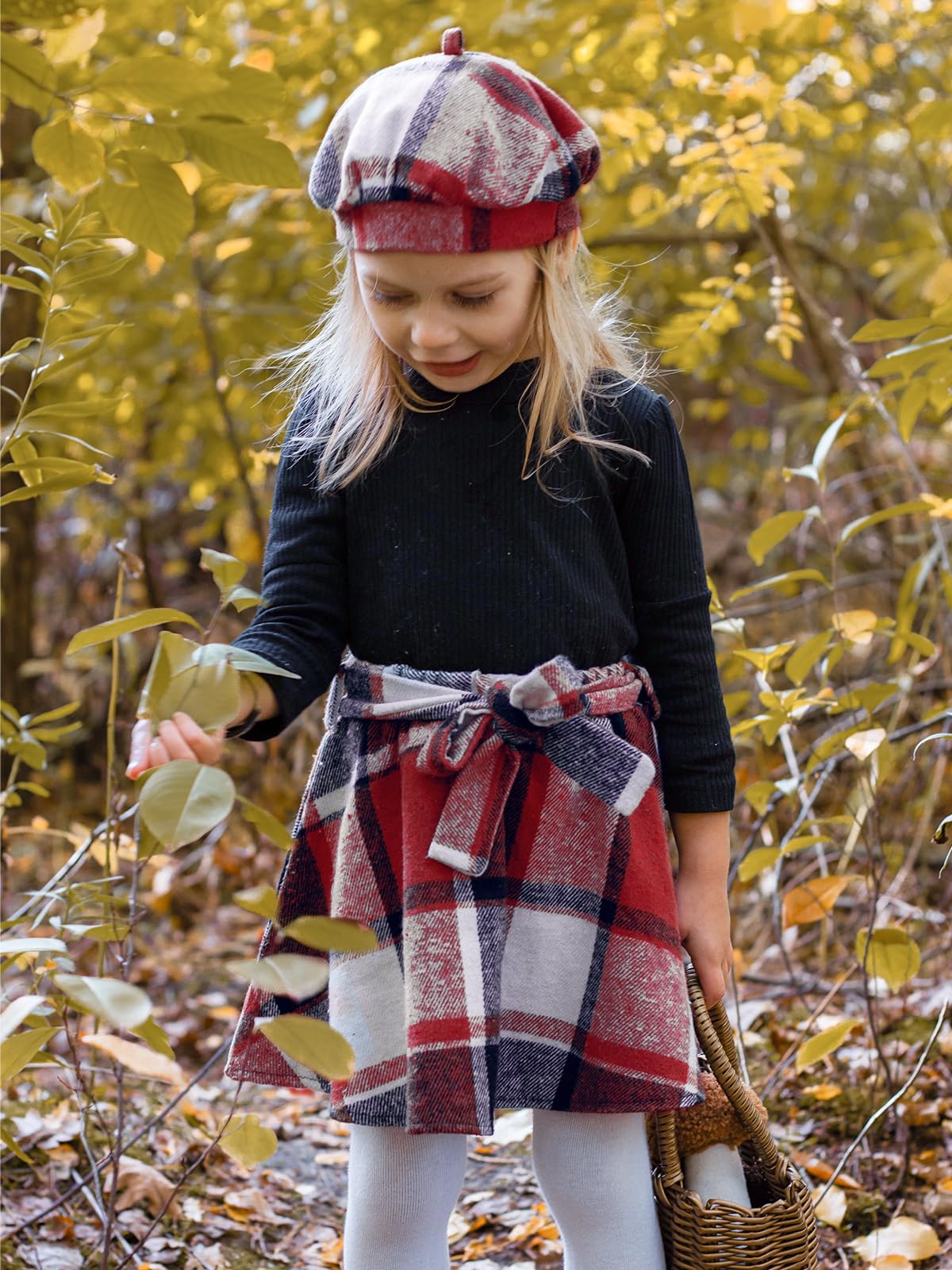 Miipat Toddler Girls Clothing Set Girls Outfits Set Long Sleeve Pullover Tops with Mini Skirt Sets Spring Autumn Baby Clothing Sets Girls Dresses