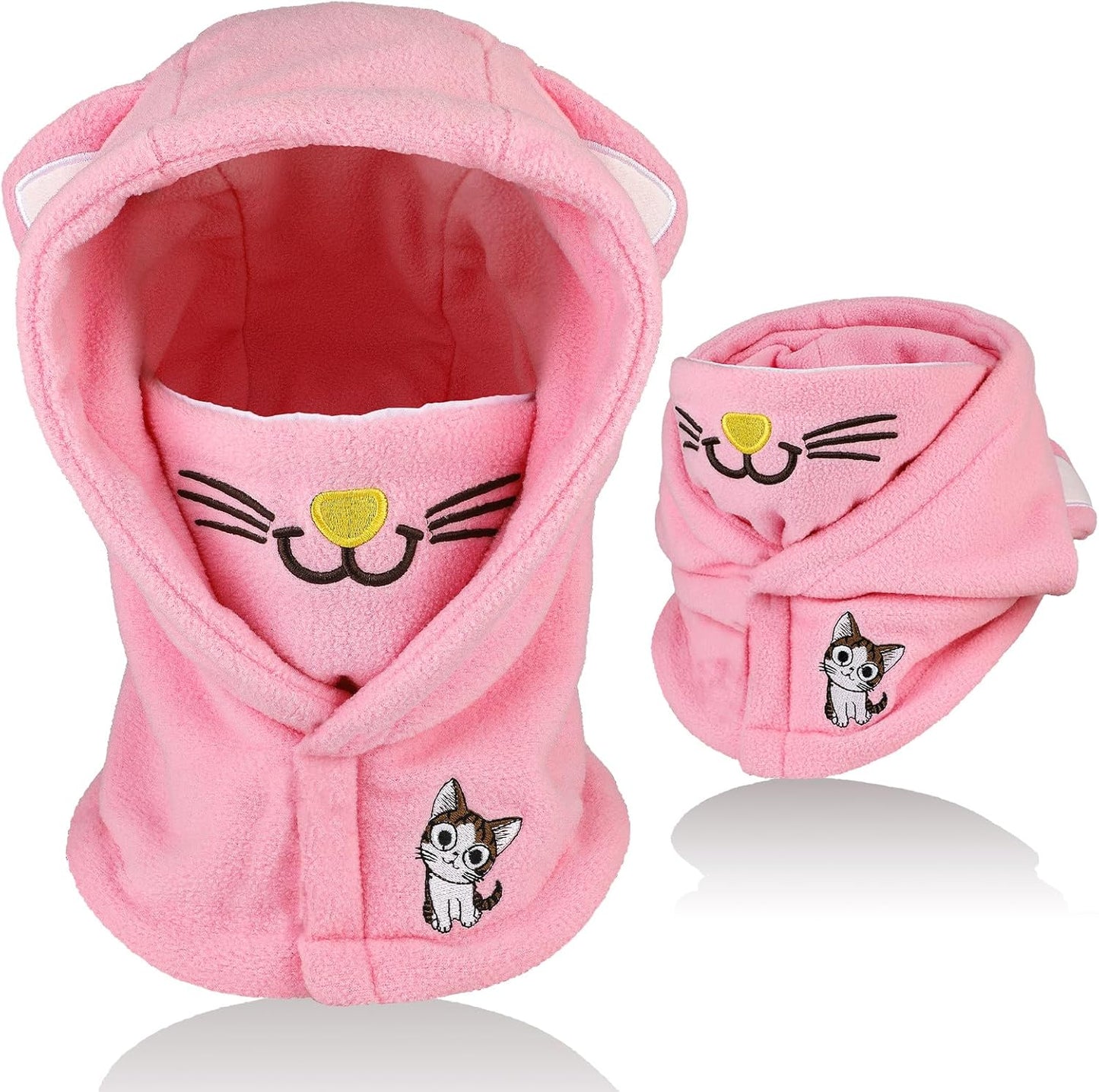 Children's Winter Thermal Fleece Balaclava 4-12 Years, Multifunctional Windproof Adjustable Face Mask, Ski Mask, Warm Hat, Balaclava, Neck Warmer Scarf for Boys and Girls, Outdoor Activities